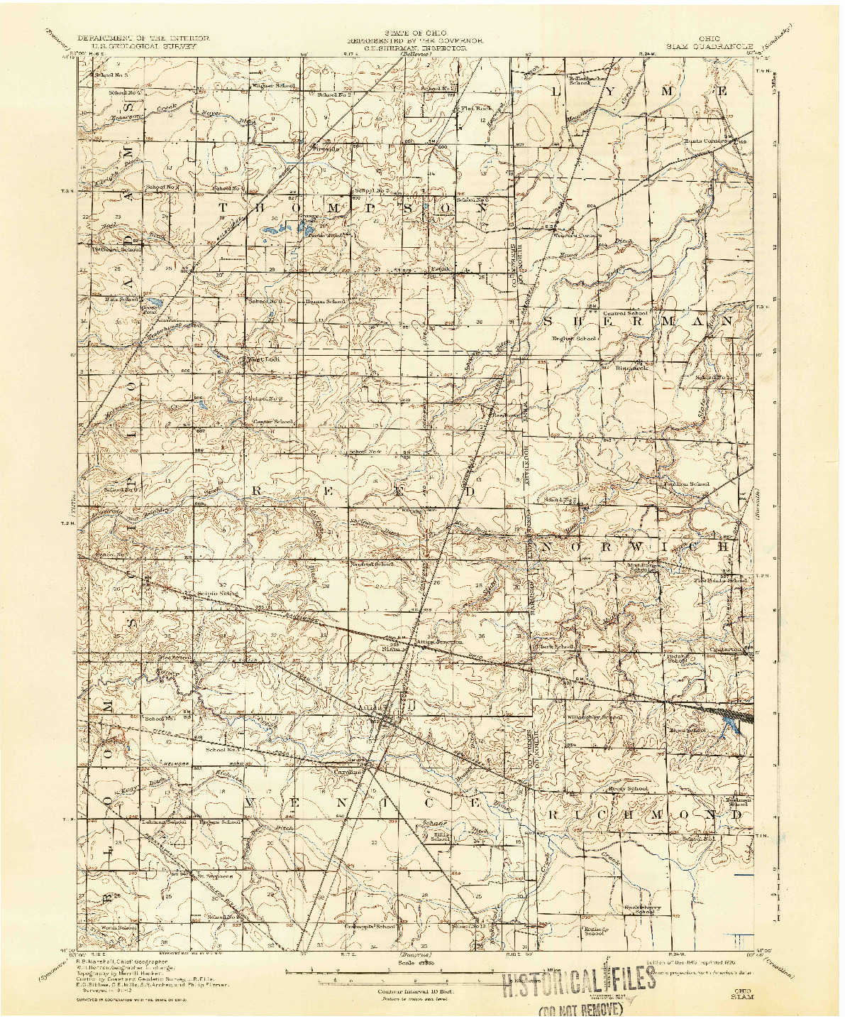 USGS 1:62500-SCALE QUADRANGLE FOR SIAM, OH 1915