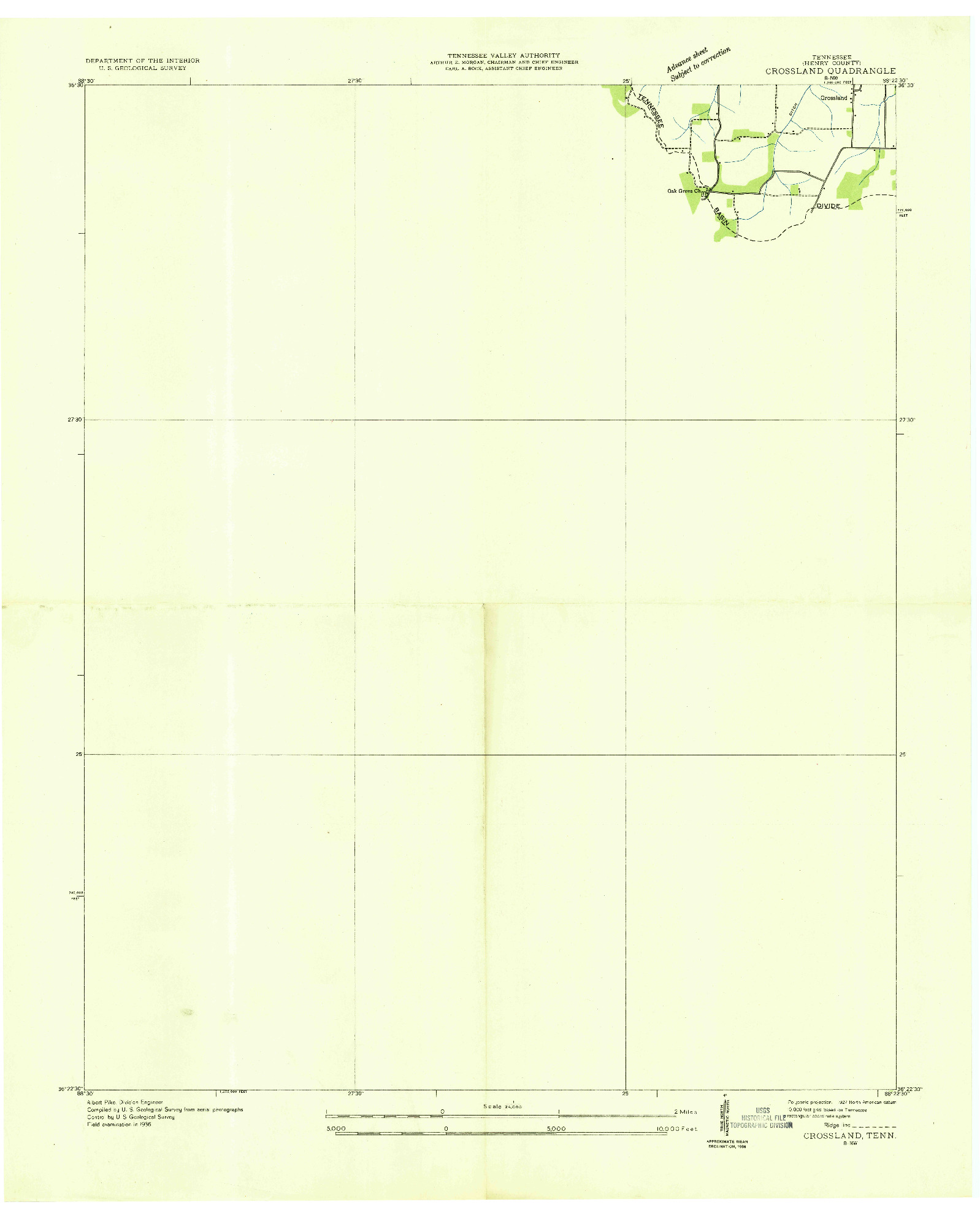 USGS 1:24000-SCALE QUADRANGLE FOR CROSSLAND, TN 1936