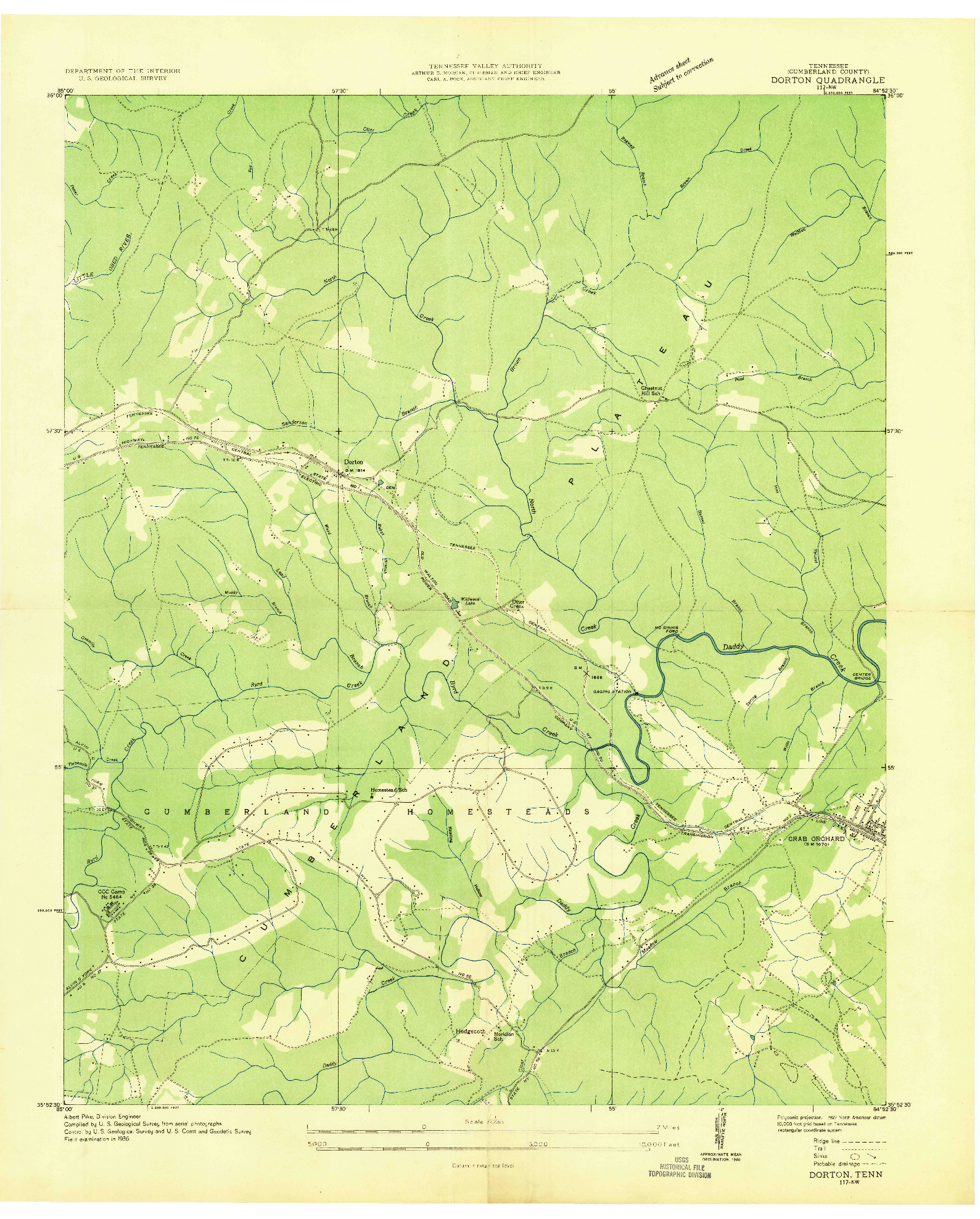 USGS 1:24000-SCALE QUADRANGLE FOR DORTON, TN 1936