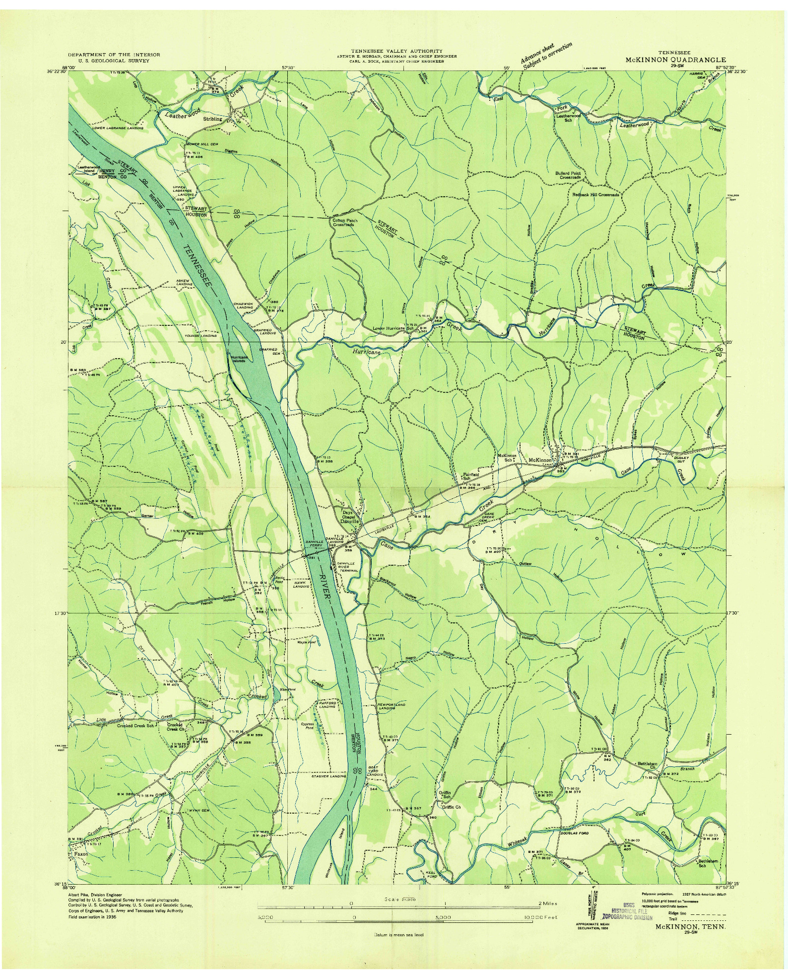 USGS 1:24000-SCALE QUADRANGLE FOR MCKINNON, TN 1936