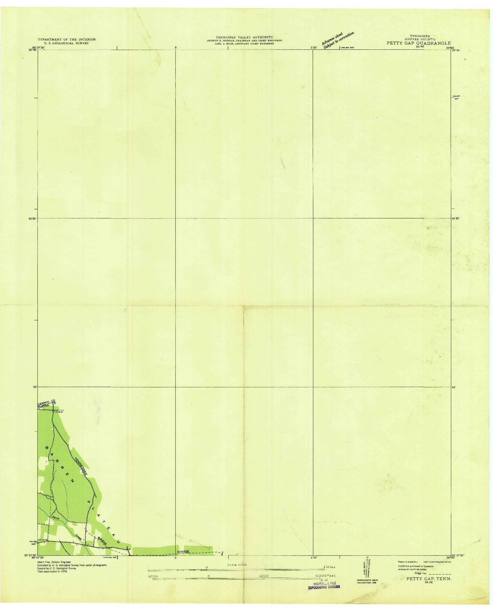 USGS 1:24000-SCALE QUADRANGLE FOR PETTY GAP, TN 1936
