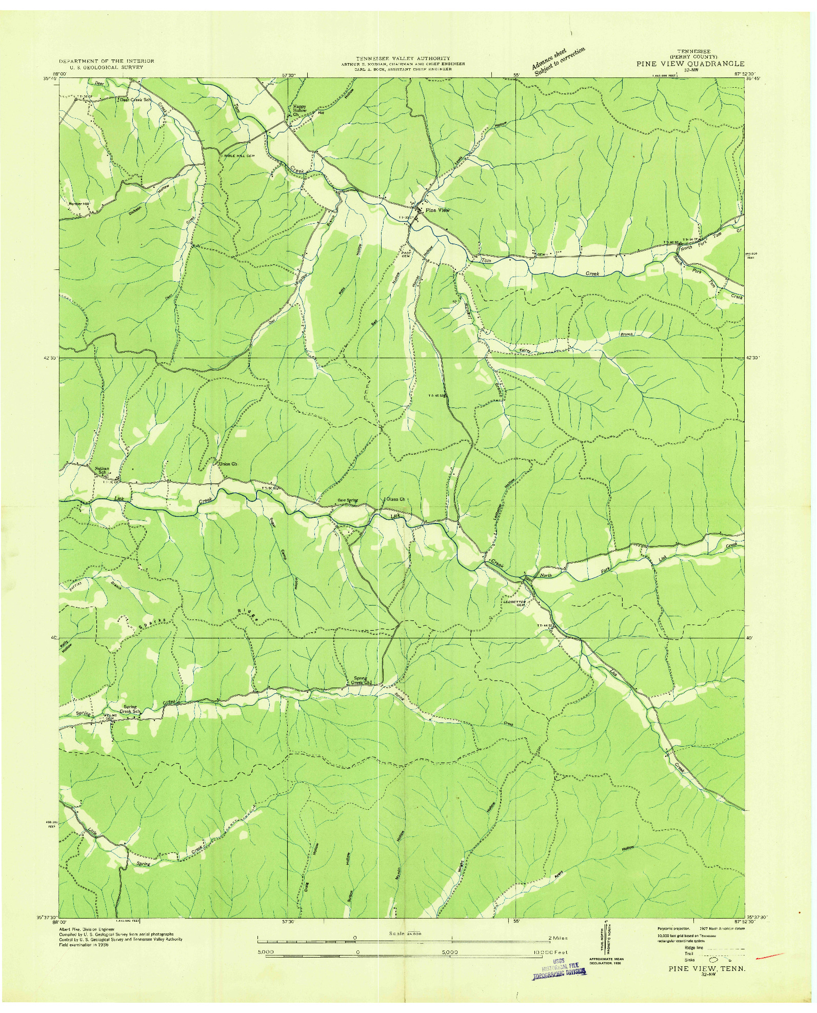 USGS 1:24000-SCALE QUADRANGLE FOR PINE VIEW, TN 1936
