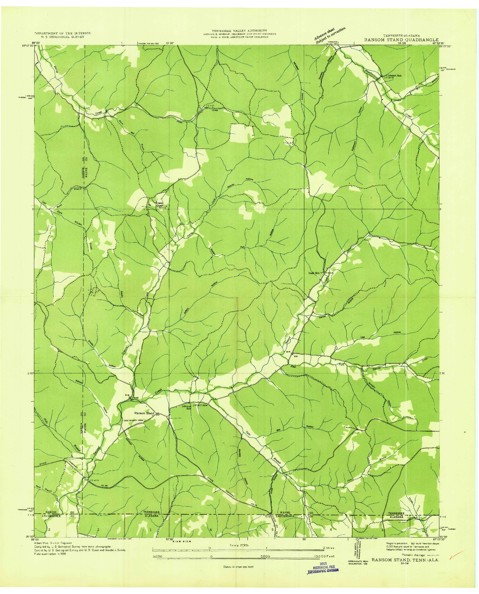 USGS 1:24000-SCALE QUADRANGLE FOR RANSOM STAND, TN 1936