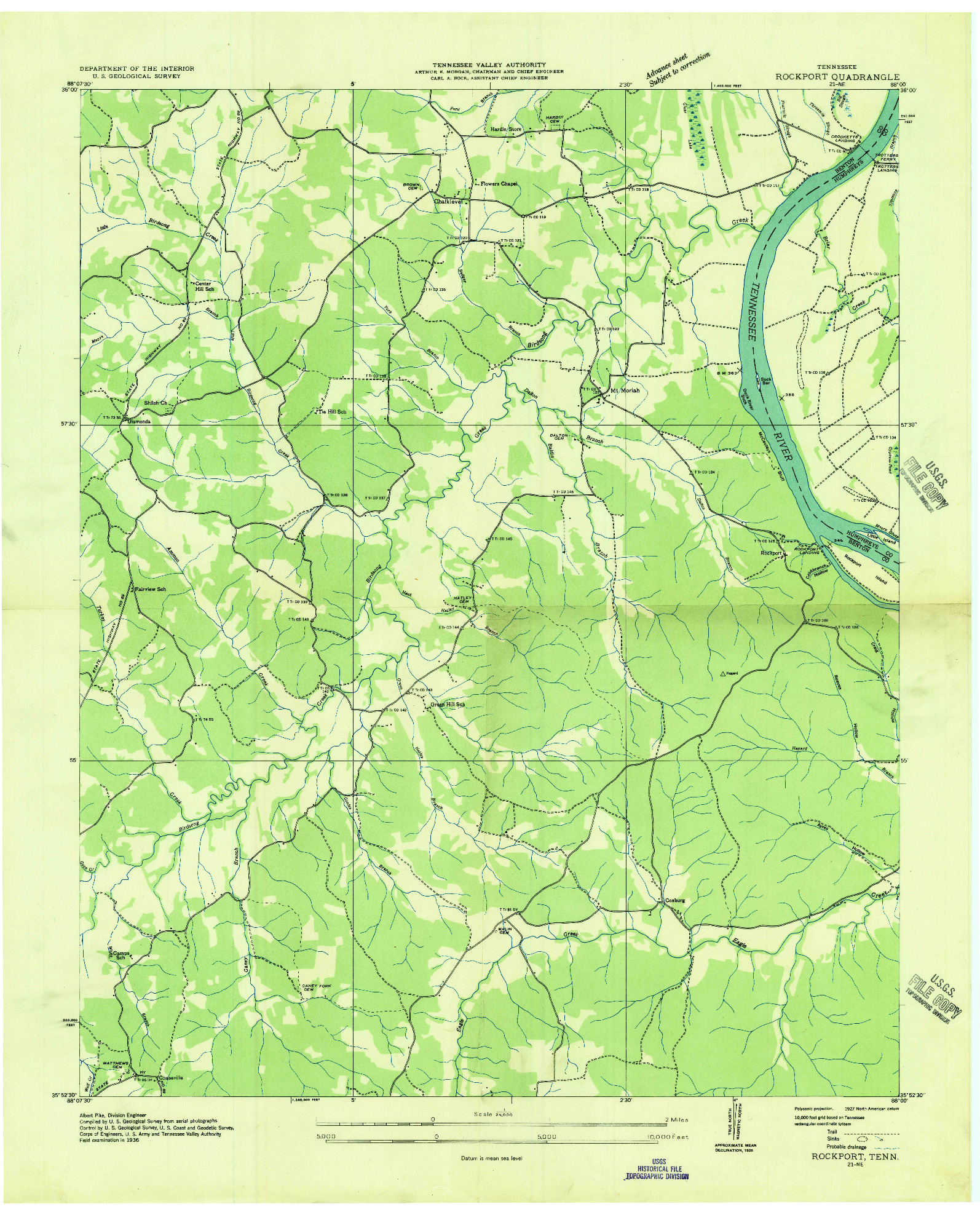USGS 1:24000-SCALE QUADRANGLE FOR ROCKPORT, TN 1936