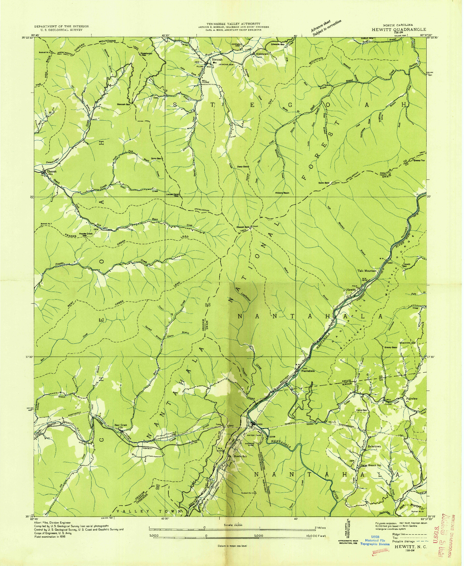 USGS 1:24000-SCALE QUADRANGLE FOR HEWITT, NC 1936