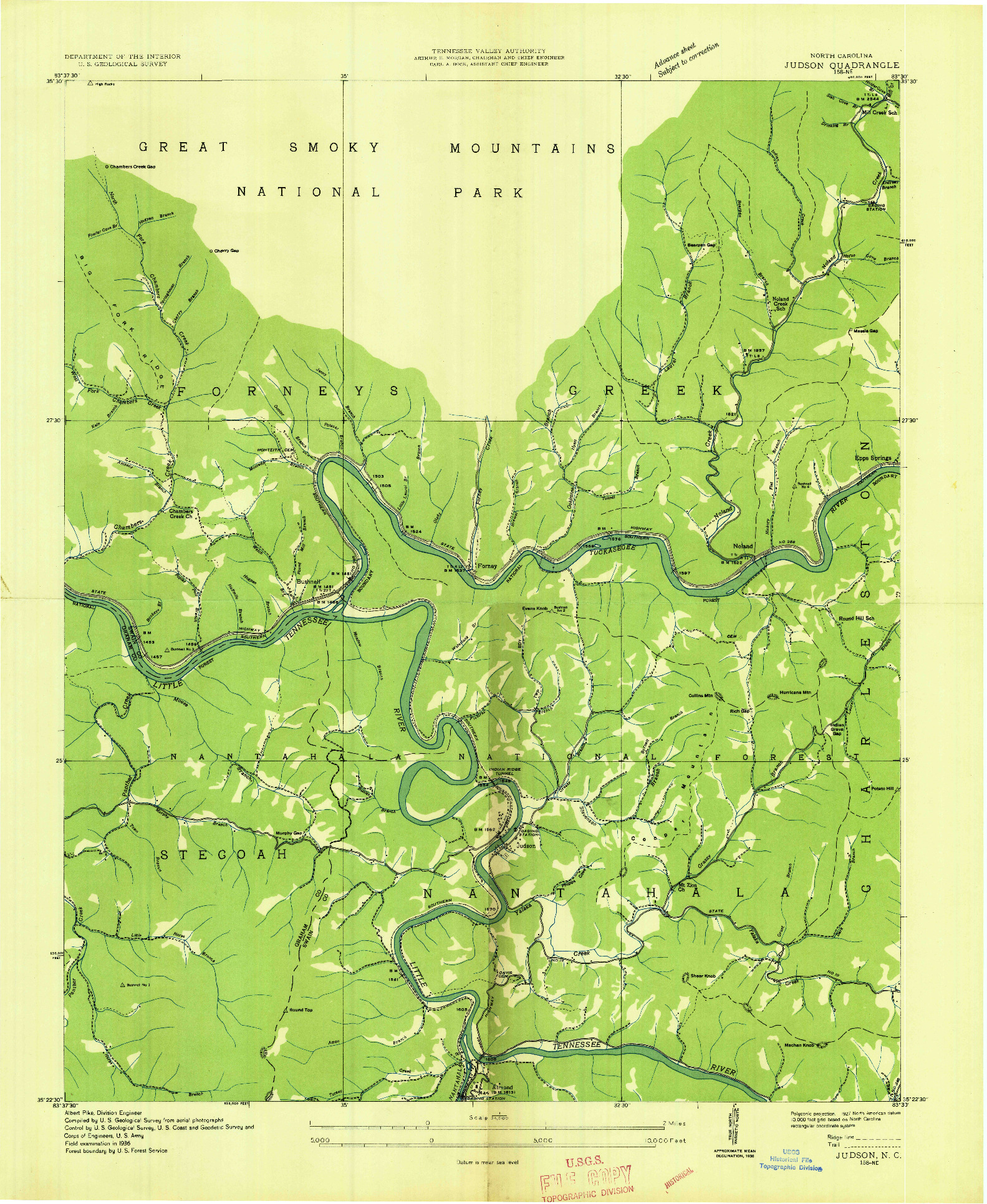 USGS 1:24000-SCALE QUADRANGLE FOR JUDSON, NC 1936