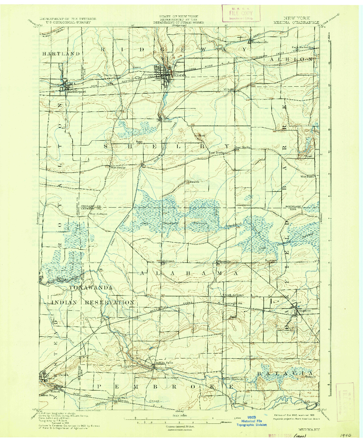 USGS 1:62500-SCALE QUADRANGLE FOR MEDINA, NY 1897