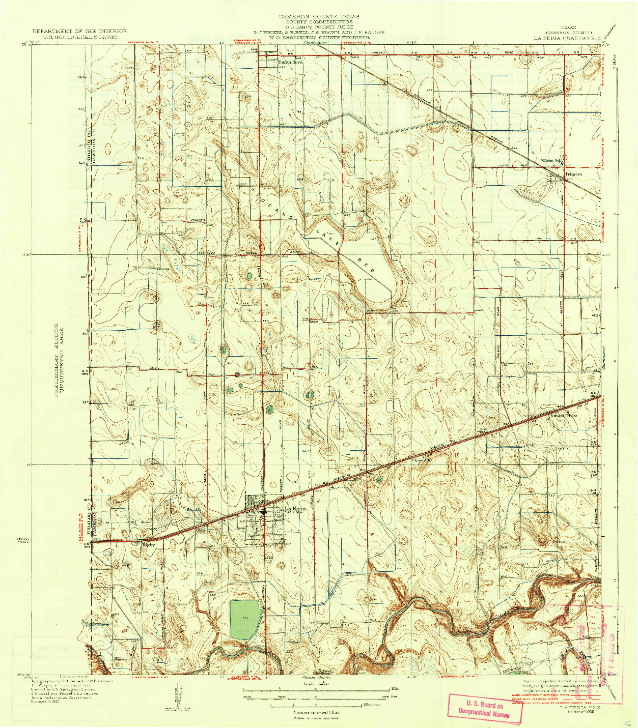 USGS 1:31680-SCALE QUADRANGLE FOR LA FERIA, TX 1936