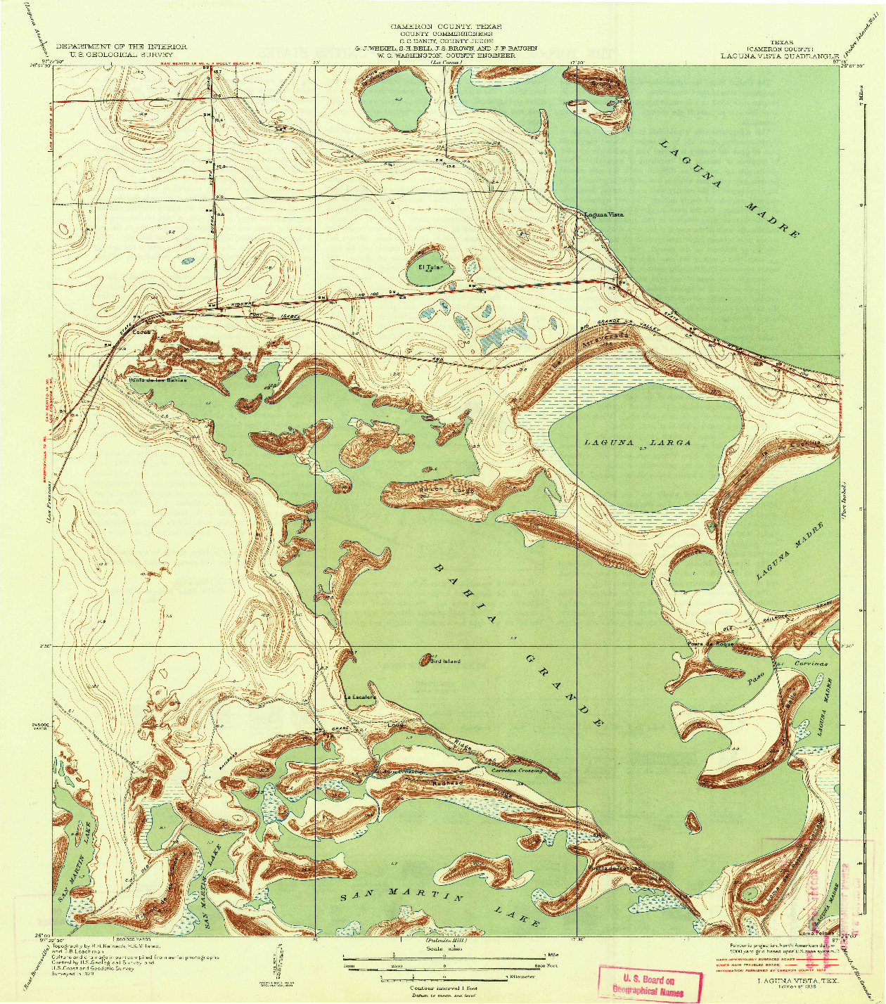 USGS 1:31680-SCALE QUADRANGLE FOR LAGUNA VISTA, TX 1936
