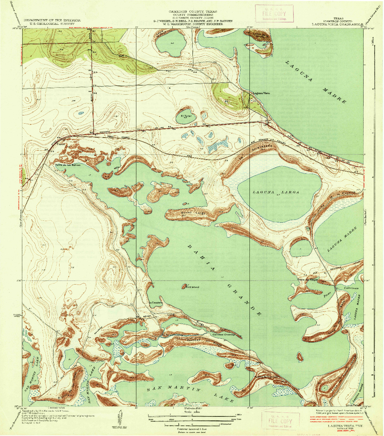 USGS 1:31680-SCALE QUADRANGLE FOR LAGUNA VISTA, TX 1936