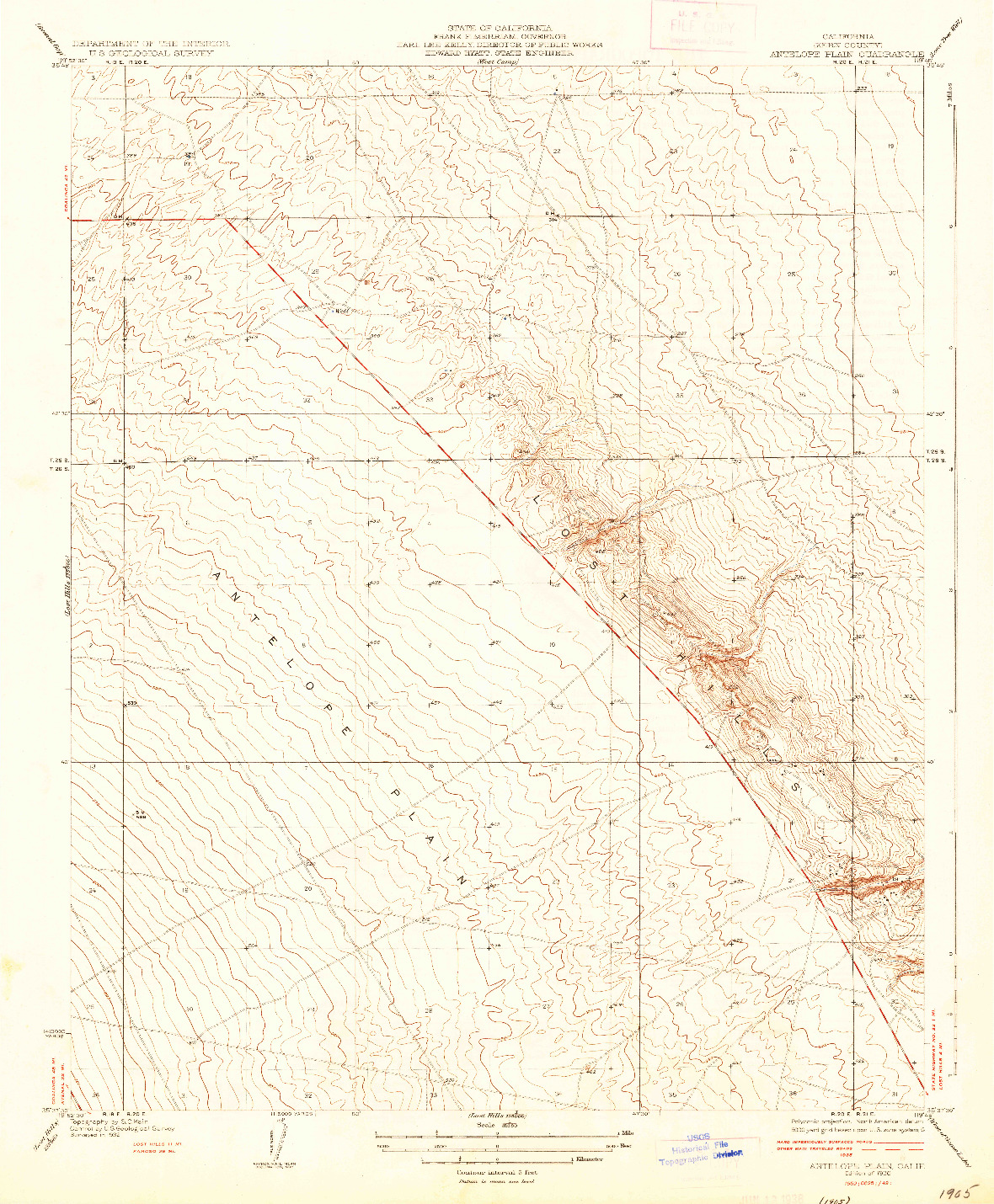 USGS 1:31680-SCALE QUADRANGLE FOR ANTELOPE PLAIN, CA 1936
