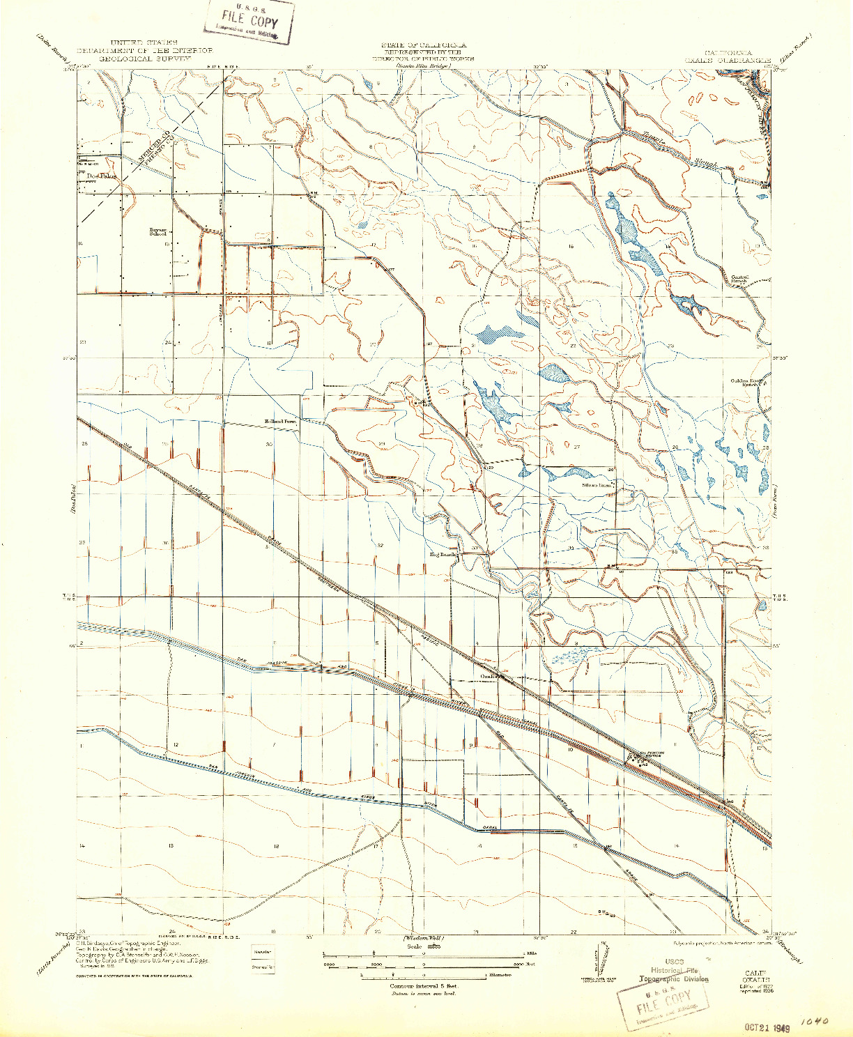 USGS 1:31680-SCALE QUADRANGLE FOR OXALIS, CA 1922