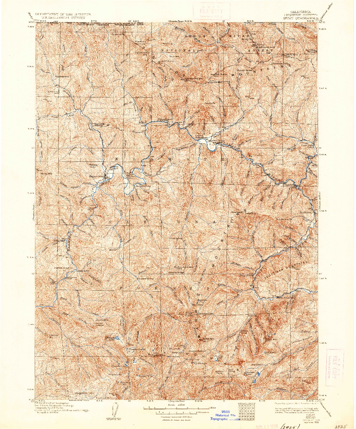 USGS 1:125000-SCALE QUADRANGLE FOR SEIAD, CA 1922