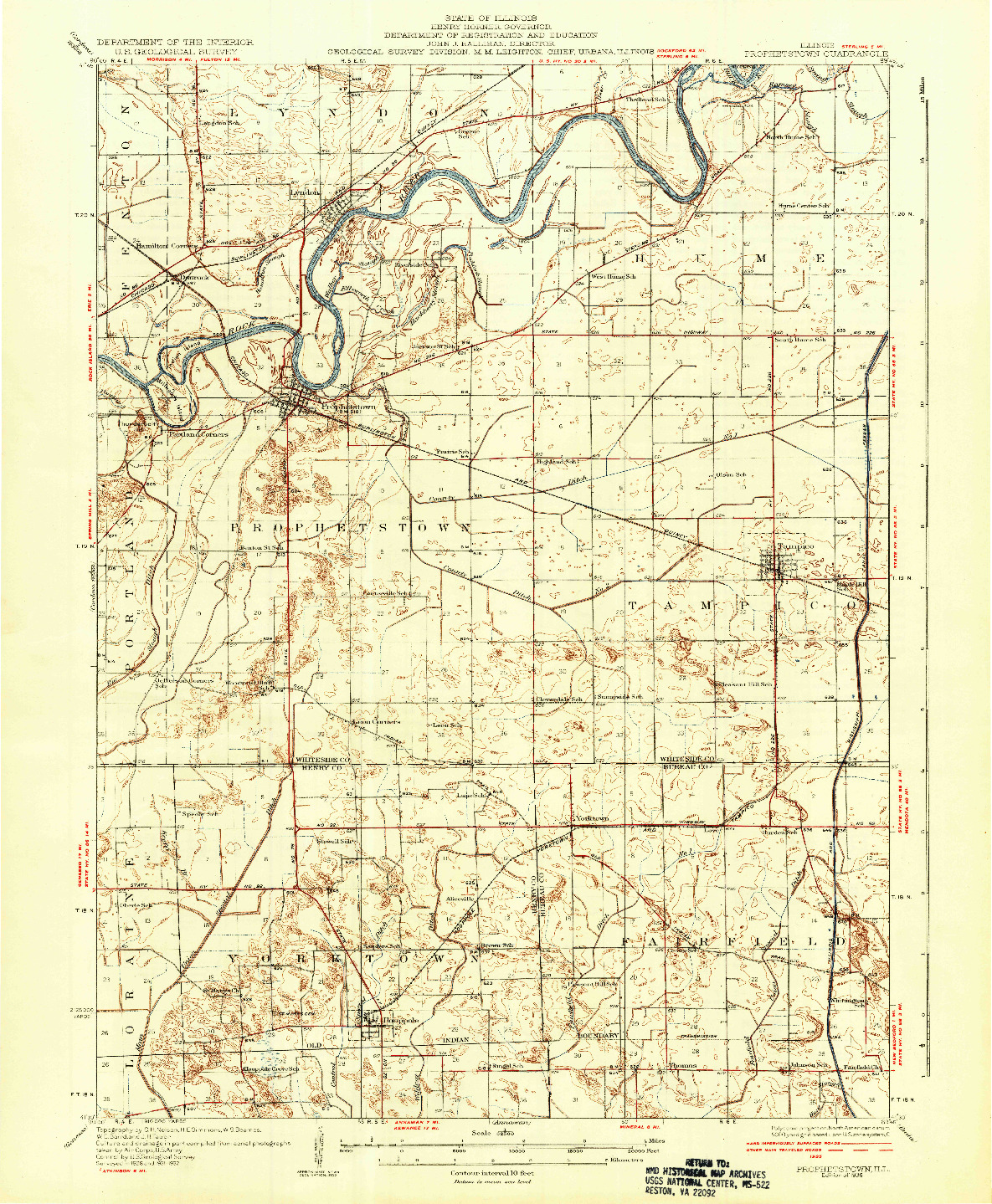 USGS 1:62500-SCALE QUADRANGLE FOR PROPHETSTOWN, IL 1936