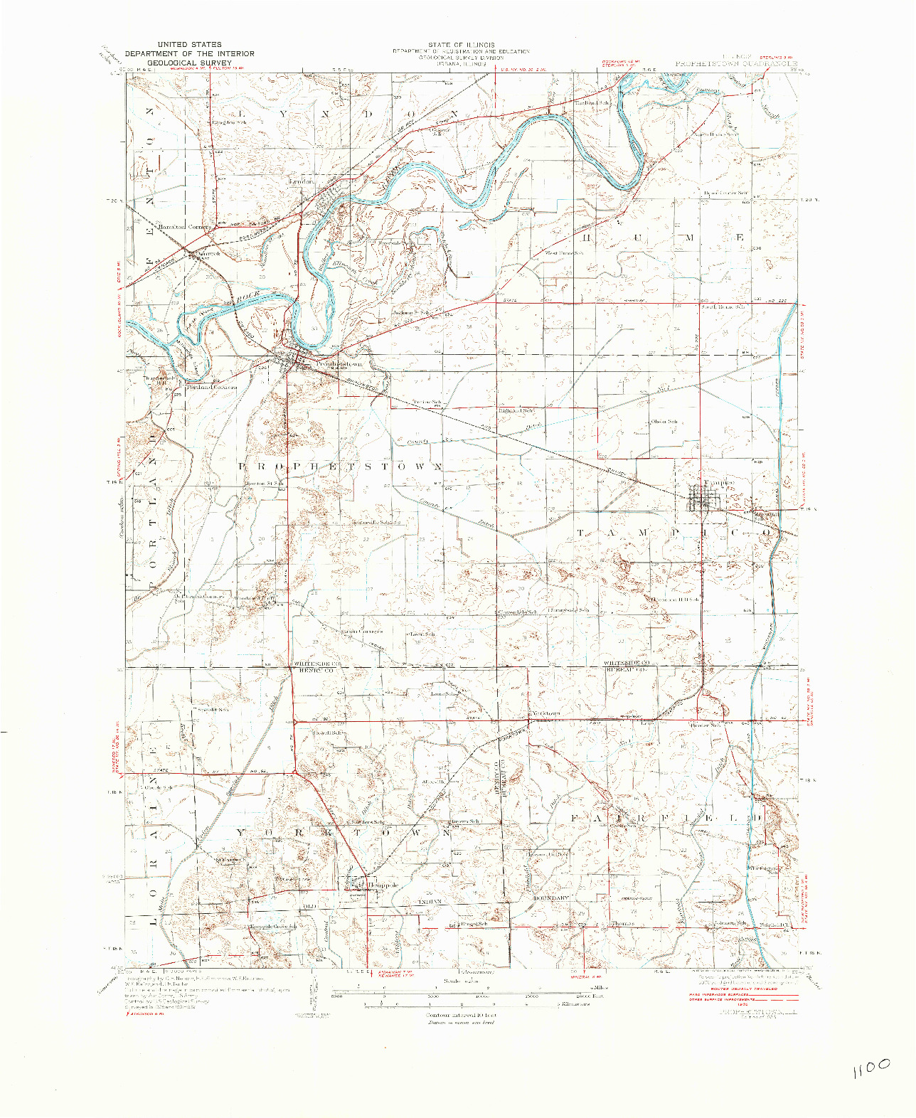 USGS 1:62500-SCALE QUADRANGLE FOR PROPHETSTOWN, IL 1936
