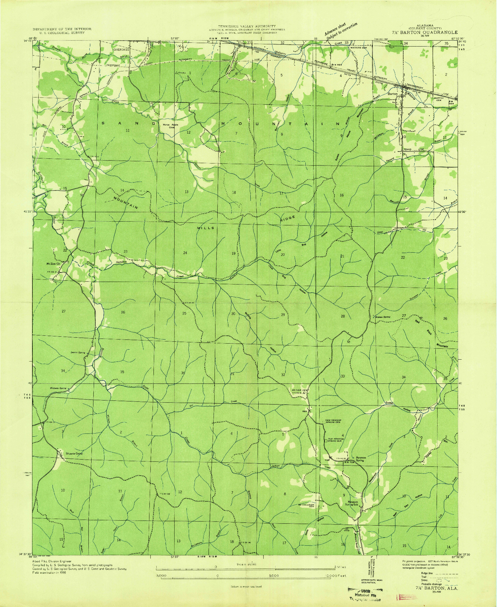 USGS 1:24000-SCALE QUADRANGLE FOR BARTON, AL 1936