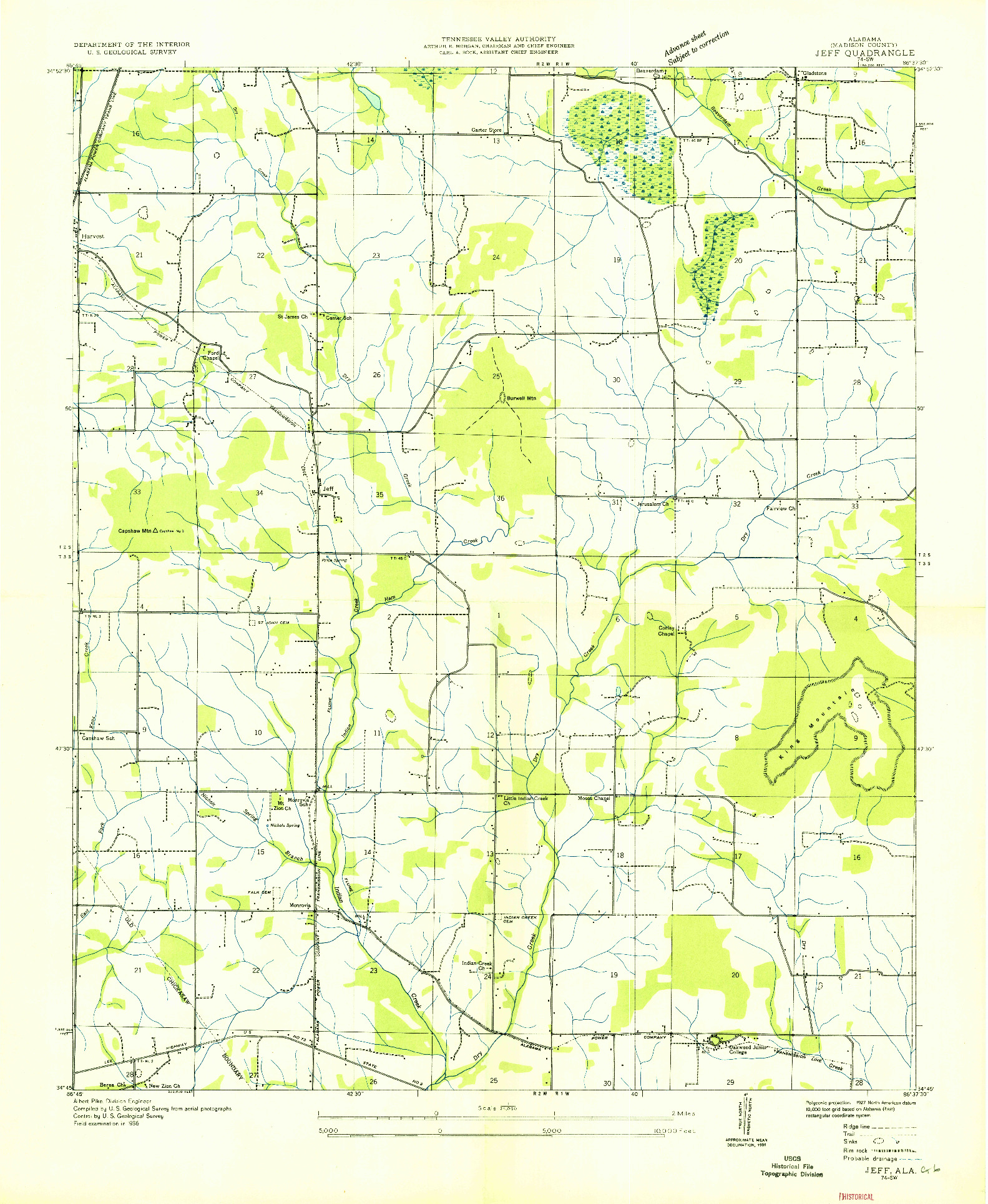 USGS 1:24000-SCALE QUADRANGLE FOR JEFF, AL 1936