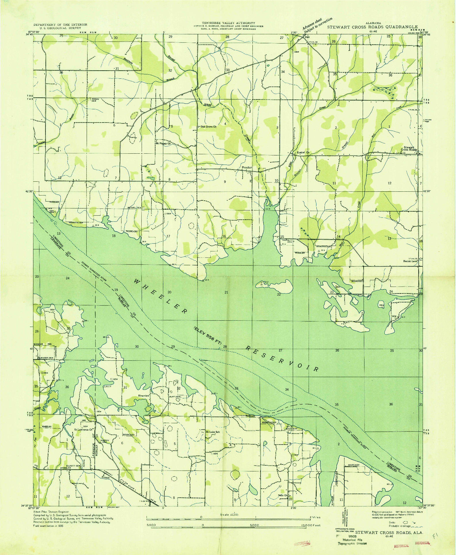 USGS 1:24000-SCALE QUADRANGLE FOR STEWART CROSS ROADS, AL 1936