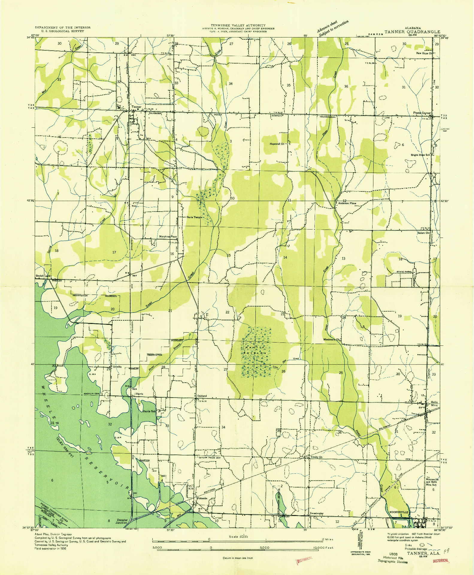 USGS 1:24000-SCALE QUADRANGLE FOR TANNER, AL 1936
