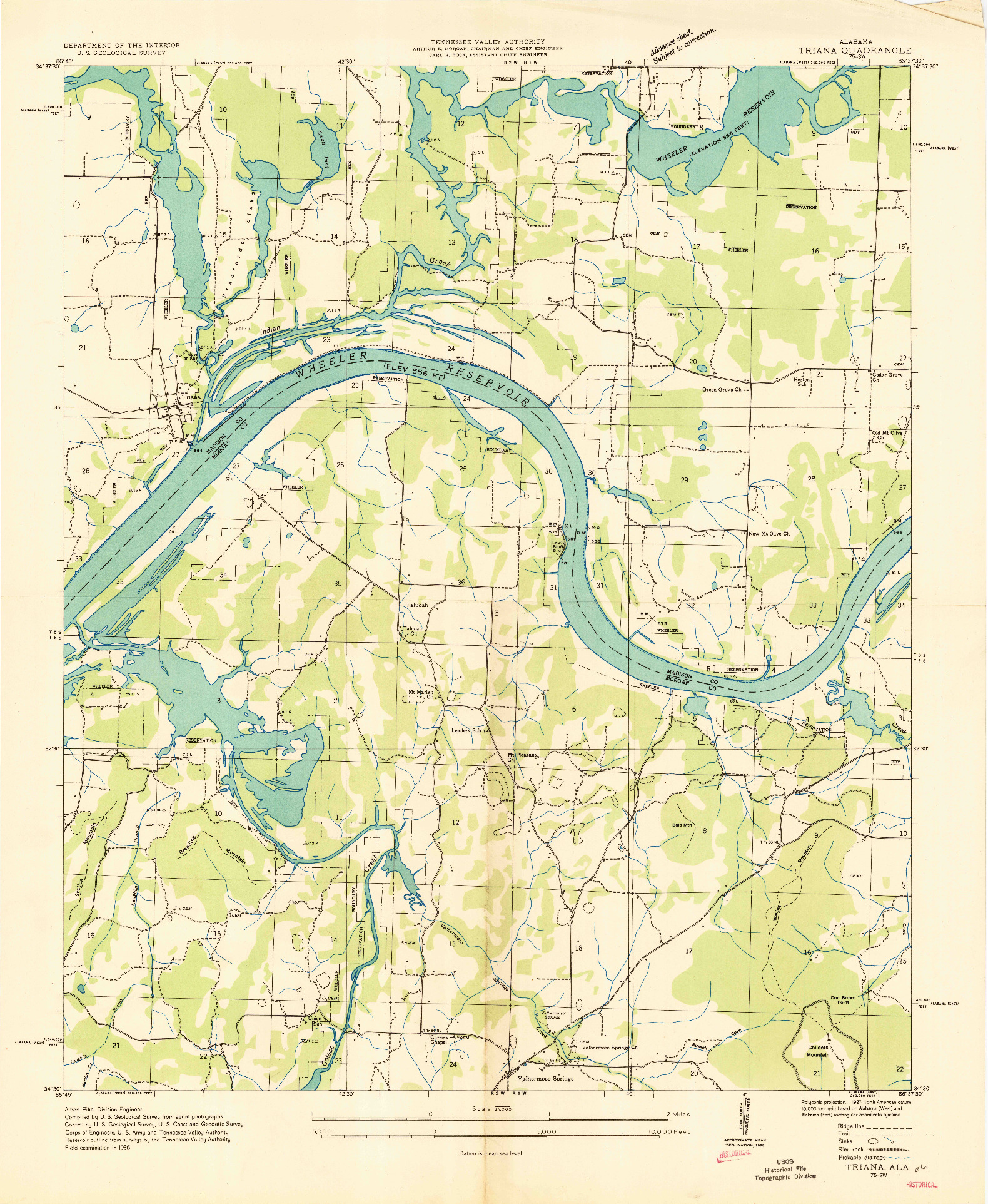 USGS 1:24000-SCALE QUADRANGLE FOR TRIANA, AL 1936