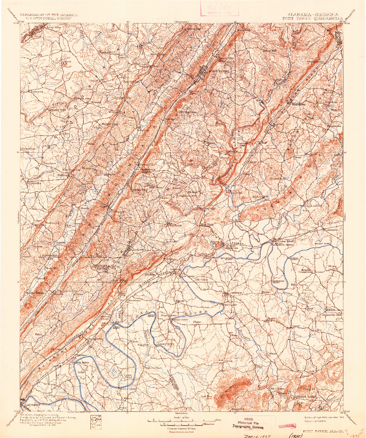 USGS 1:125000-SCALE QUADRANGLE FOR FORT PAYNE, AL 1900