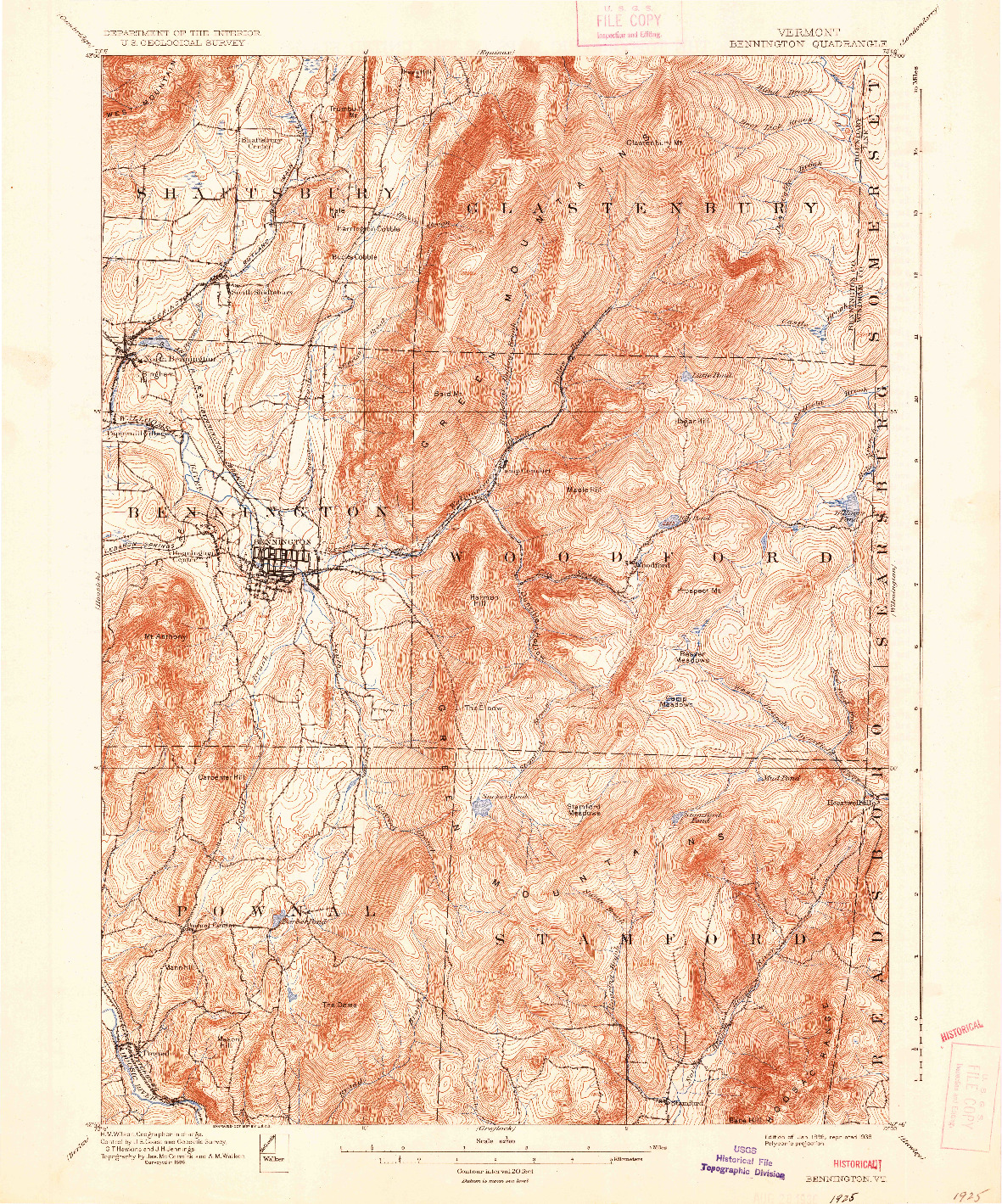 USGS 1:62500-SCALE QUADRANGLE FOR BENNINGTON, VT 1898