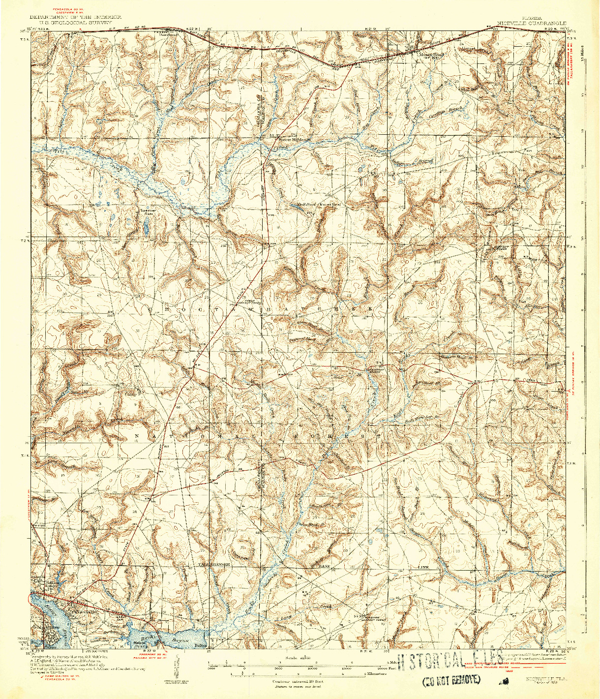 USGS 1:62500-SCALE QUADRANGLE FOR NICEVILLE, FL 1936