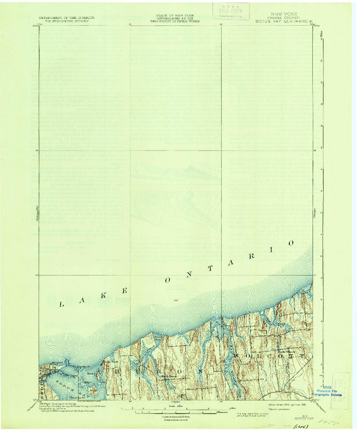 USGS 1:62500-SCALE QUADRANGLE FOR SODUS BAY, NY 1902