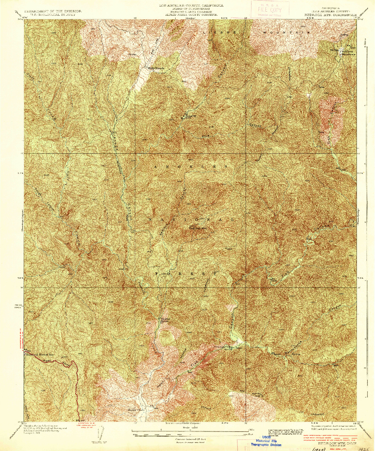 USGS 1:24000-SCALE QUADRANGLE FOR REDROCK MTN., CA 1936