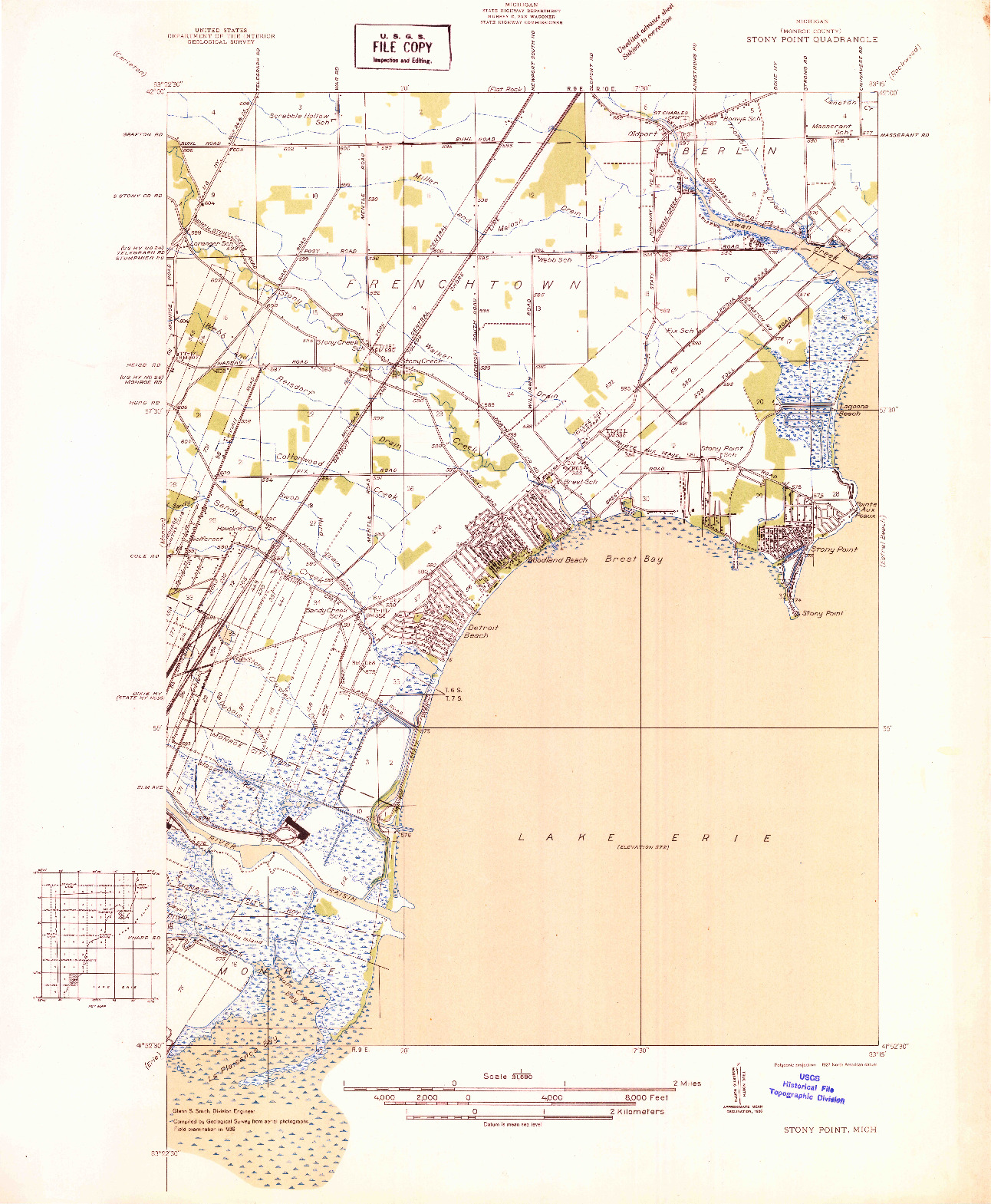 USGS 1:31680-SCALE QUADRANGLE FOR STONY POINT, MI 1936