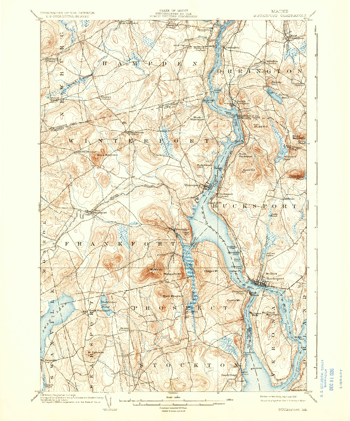 USGS 1:62500-SCALE QUADRANGLE FOR BUCKSPORT, ME 1902