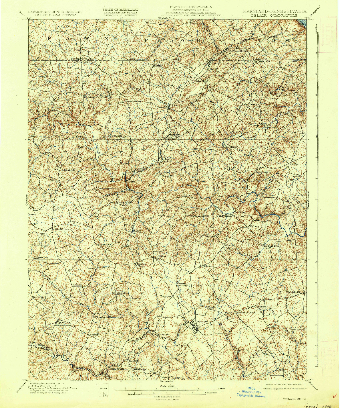 USGS 1:62500-SCALE QUADRANGLE FOR BELAIR, MD 1901