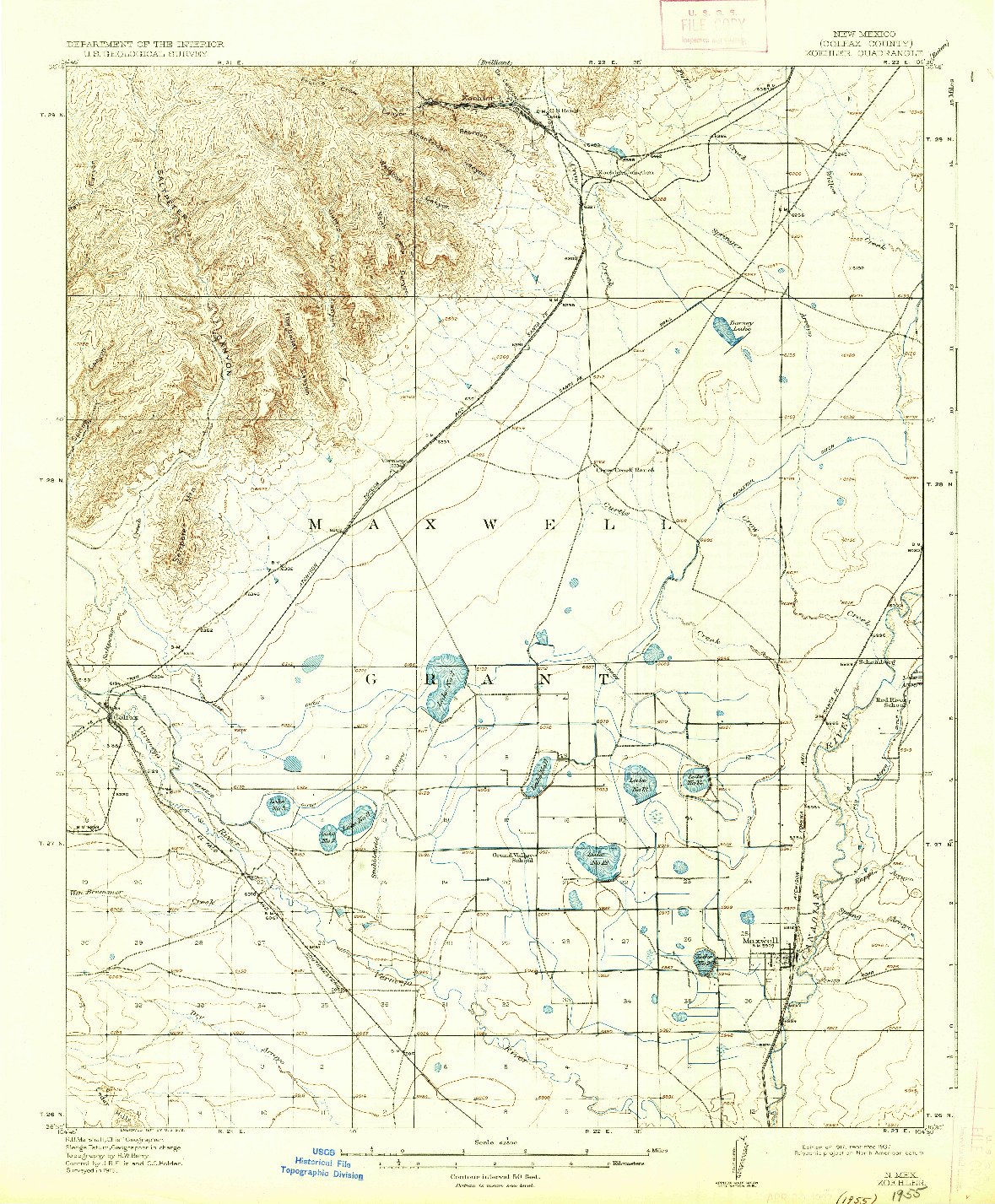 USGS 1:62500-SCALE QUADRANGLE FOR KOEHLER, NM 1917