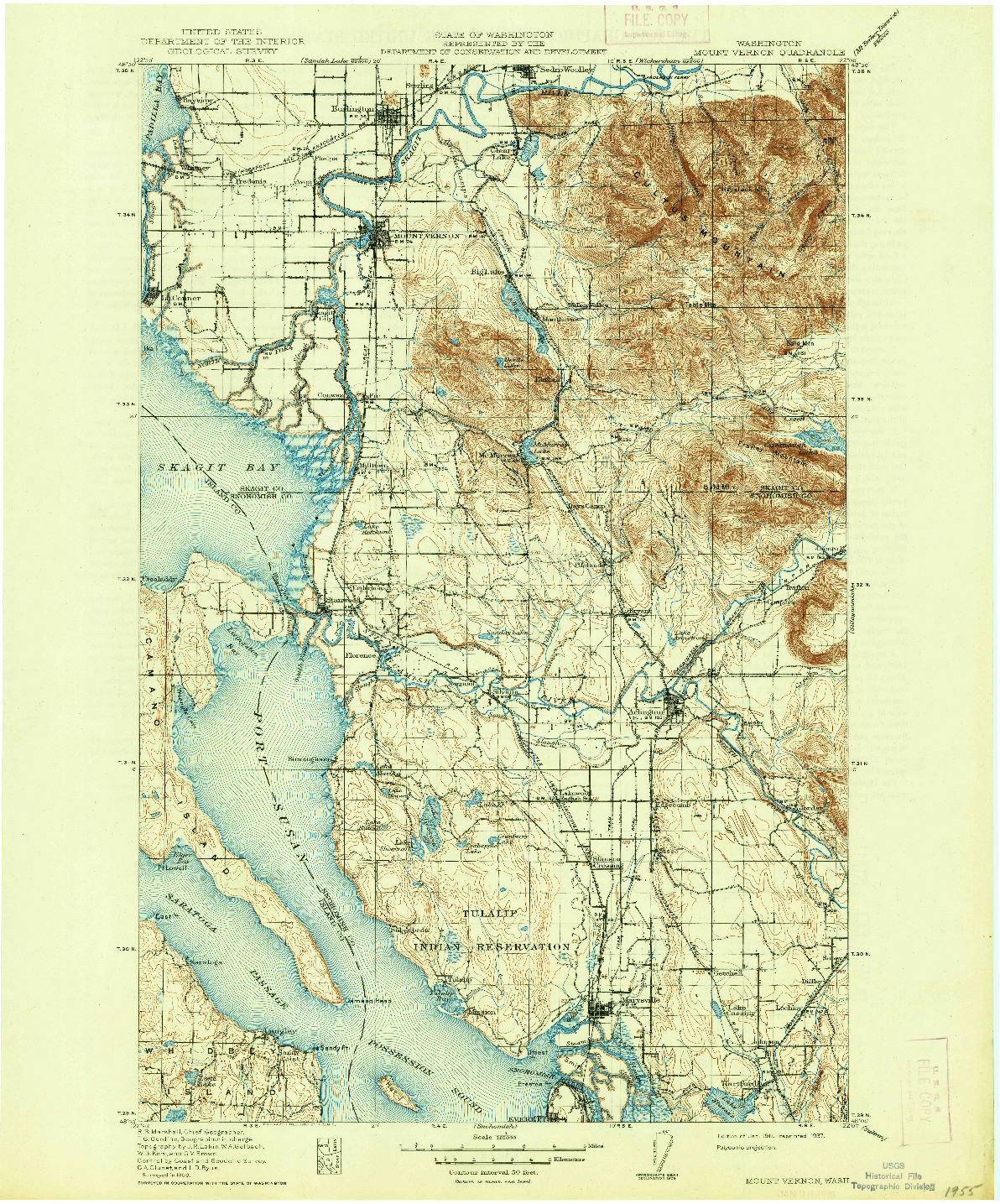 USGS 1:125000-SCALE QUADRANGLE FOR MT VERNON, WA 1911