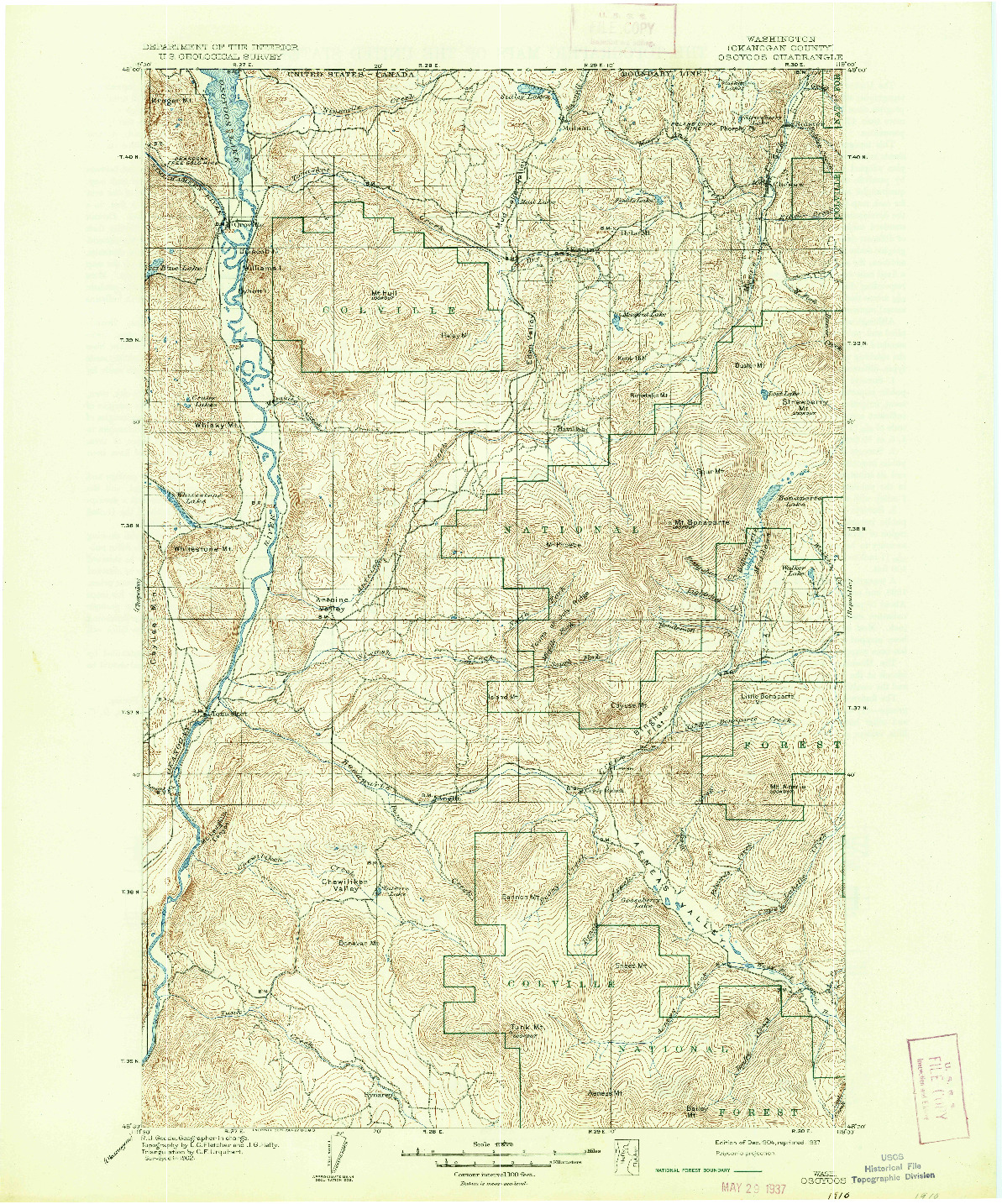 USGS 1:125000-SCALE QUADRANGLE FOR OSOYOOS, WA 1904