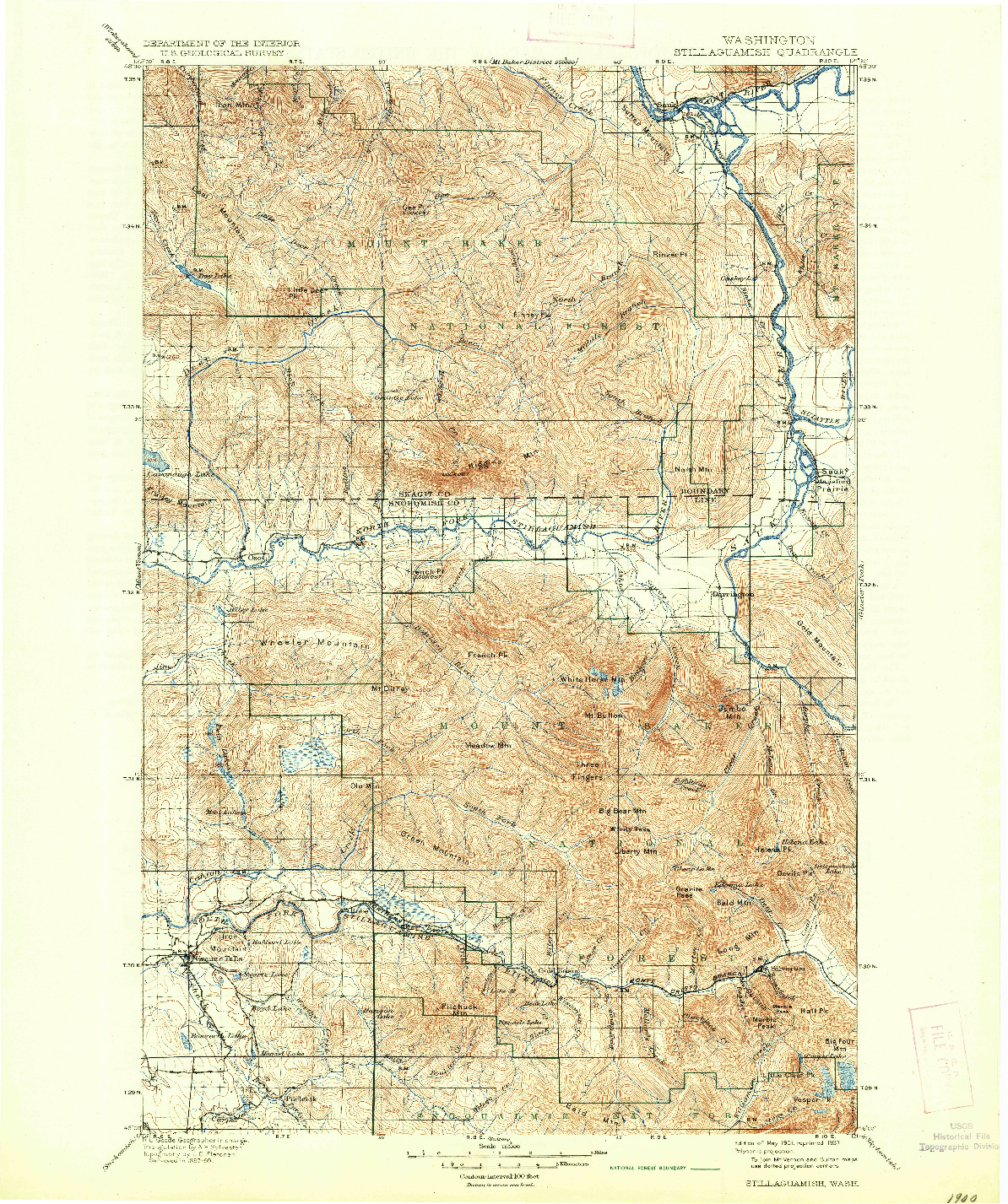 USGS 1:125000-SCALE QUADRANGLE FOR STILLAGUAMISH, WA 1901