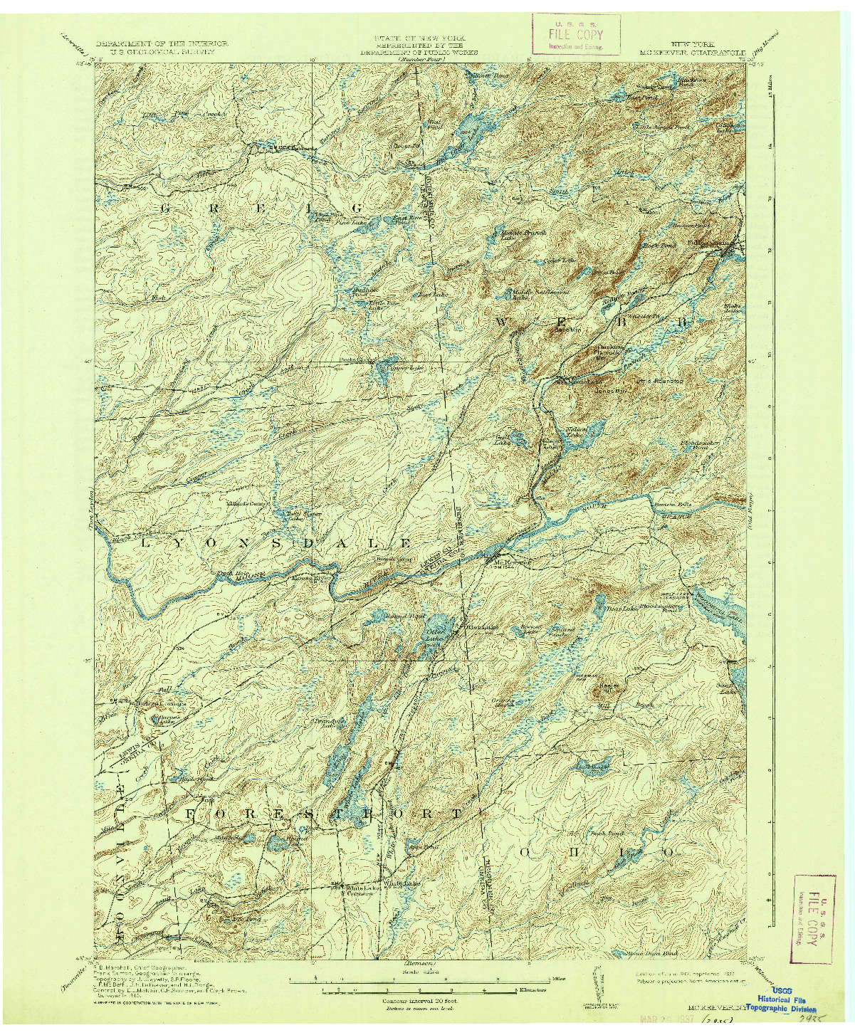 USGS 1:62500-SCALE QUADRANGLE FOR MC KEEVER, NY 1912