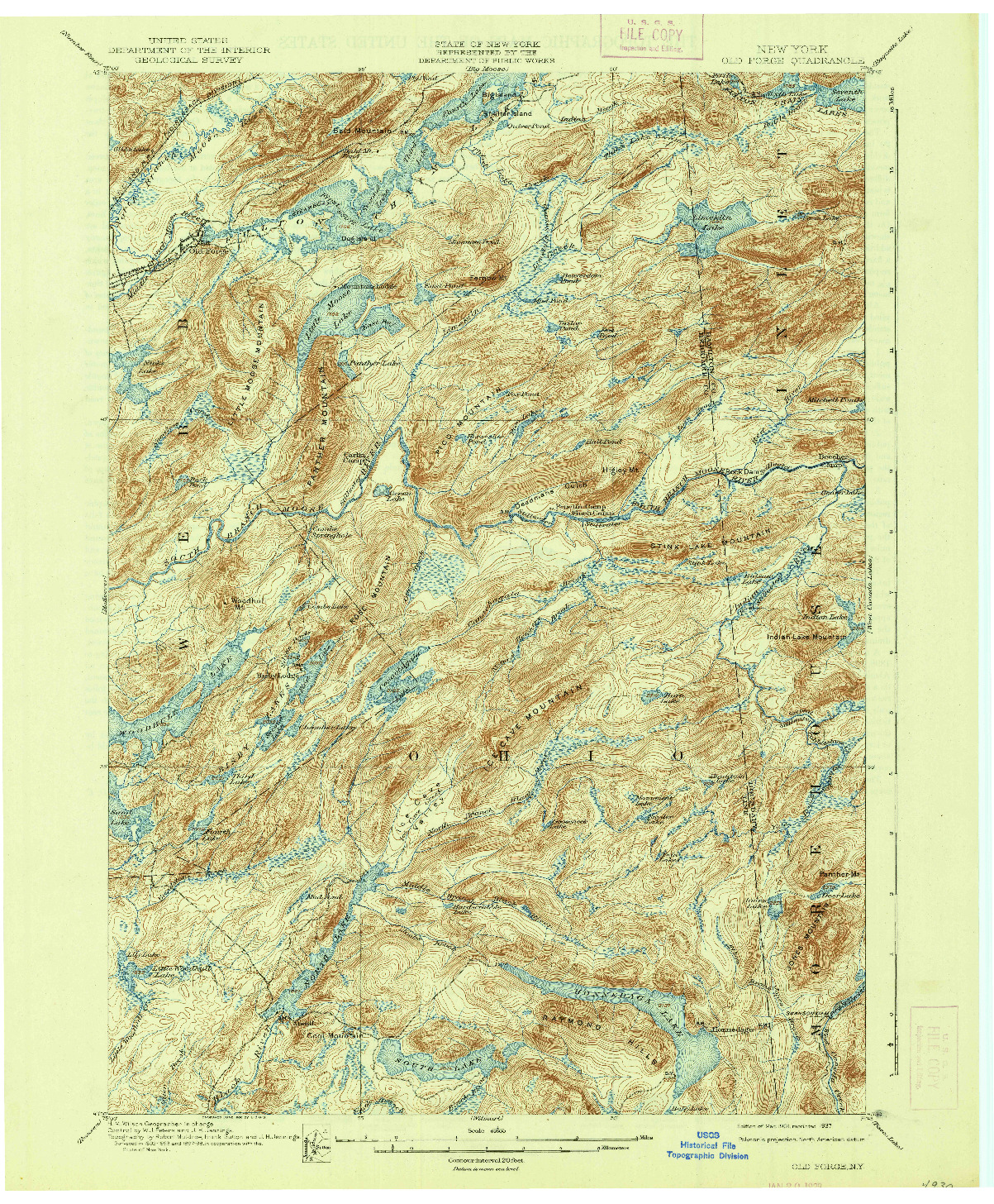 USGS 1:62500-SCALE QUADRANGLE FOR OLD FORGE, NY 1901