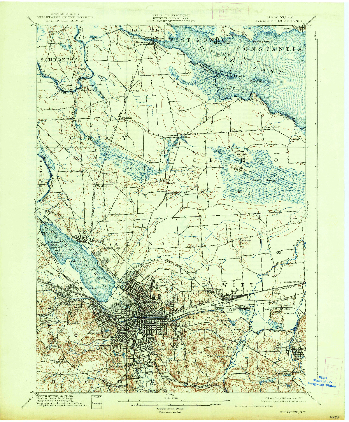 USGS 1:62500-SCALE QUADRANGLE FOR SYRACUSE, NY 1898