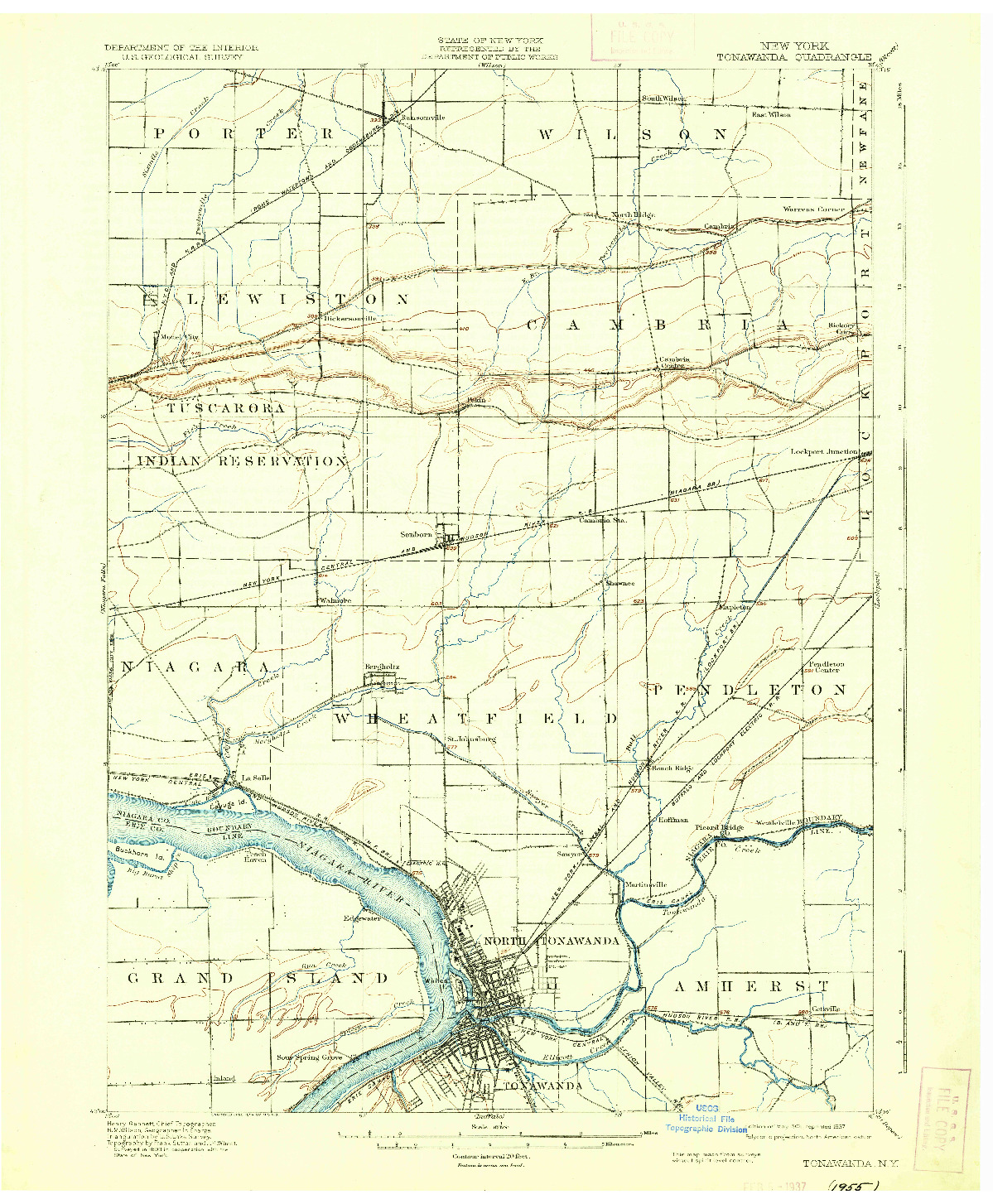 USGS 1:62500-SCALE QUADRANGLE FOR TONAWANDA, NY 1901