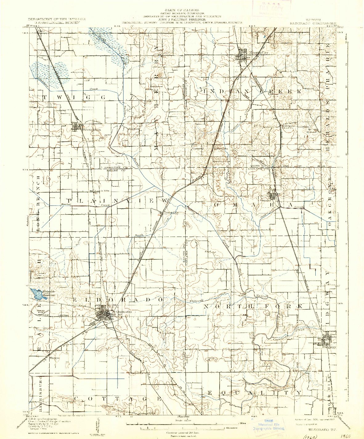 USGS 1:62500-SCALE QUADRANGLE FOR ELDORADO, IL 1906