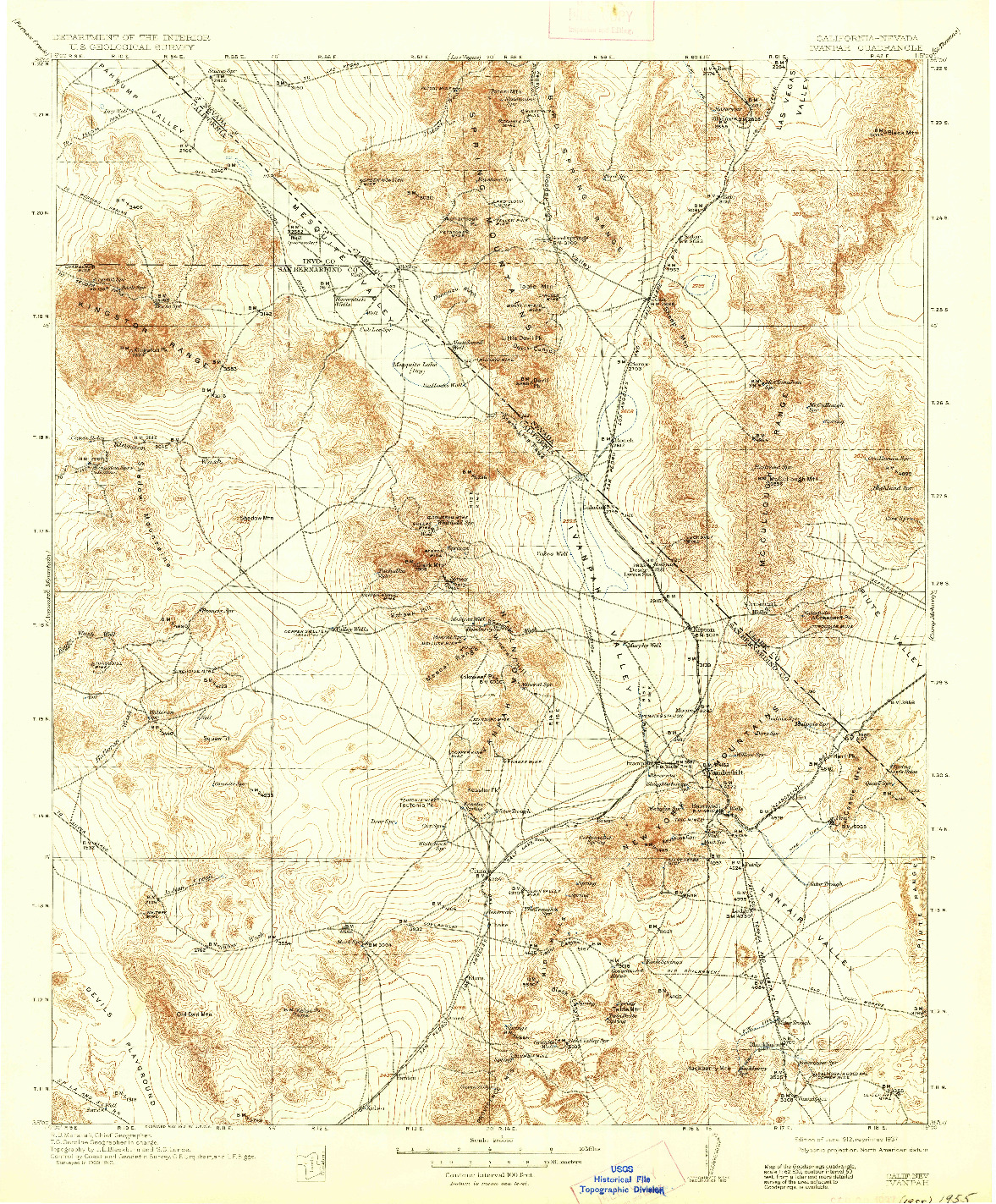 USGS 1:250000-SCALE QUADRANGLE FOR IVANPAH, CA 1912