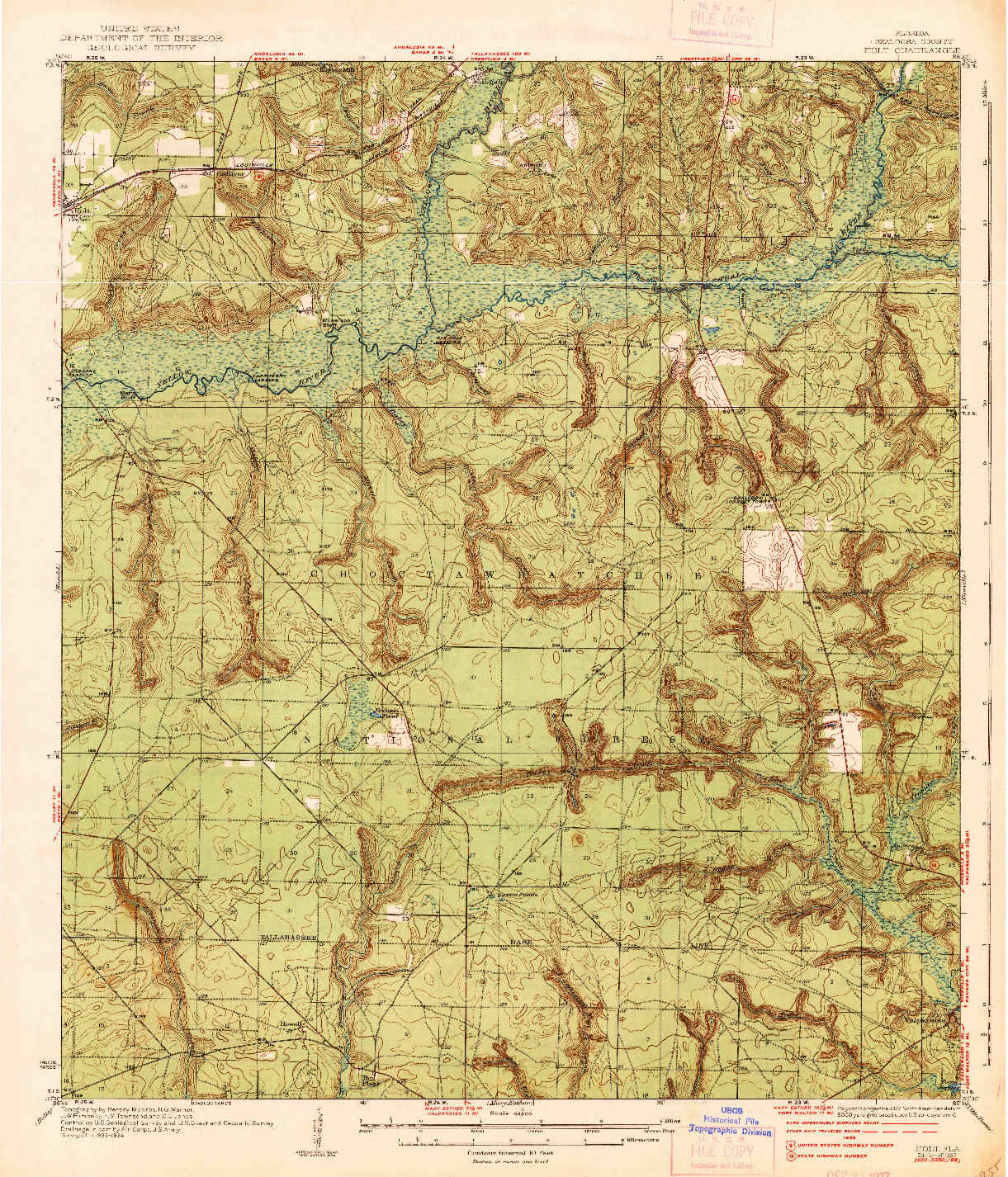 USGS 1:62500-SCALE QUADRANGLE FOR HOLT, FL 1937