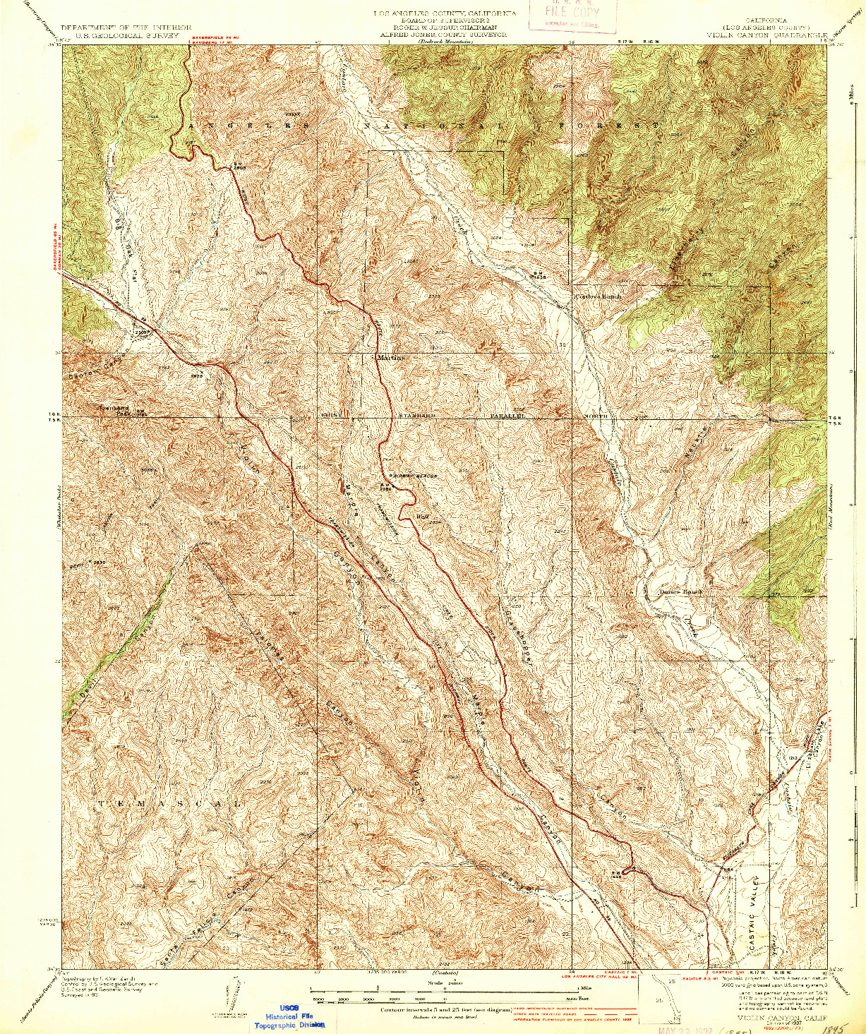 USGS 1:24000-SCALE QUADRANGLE FOR VIOLIN CANYON, CA 1937