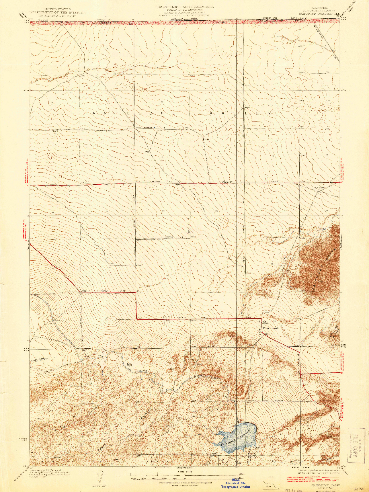 USGS 1:24000-SCALE QUADRANGLE FOR FAIRMONT, CA 1937