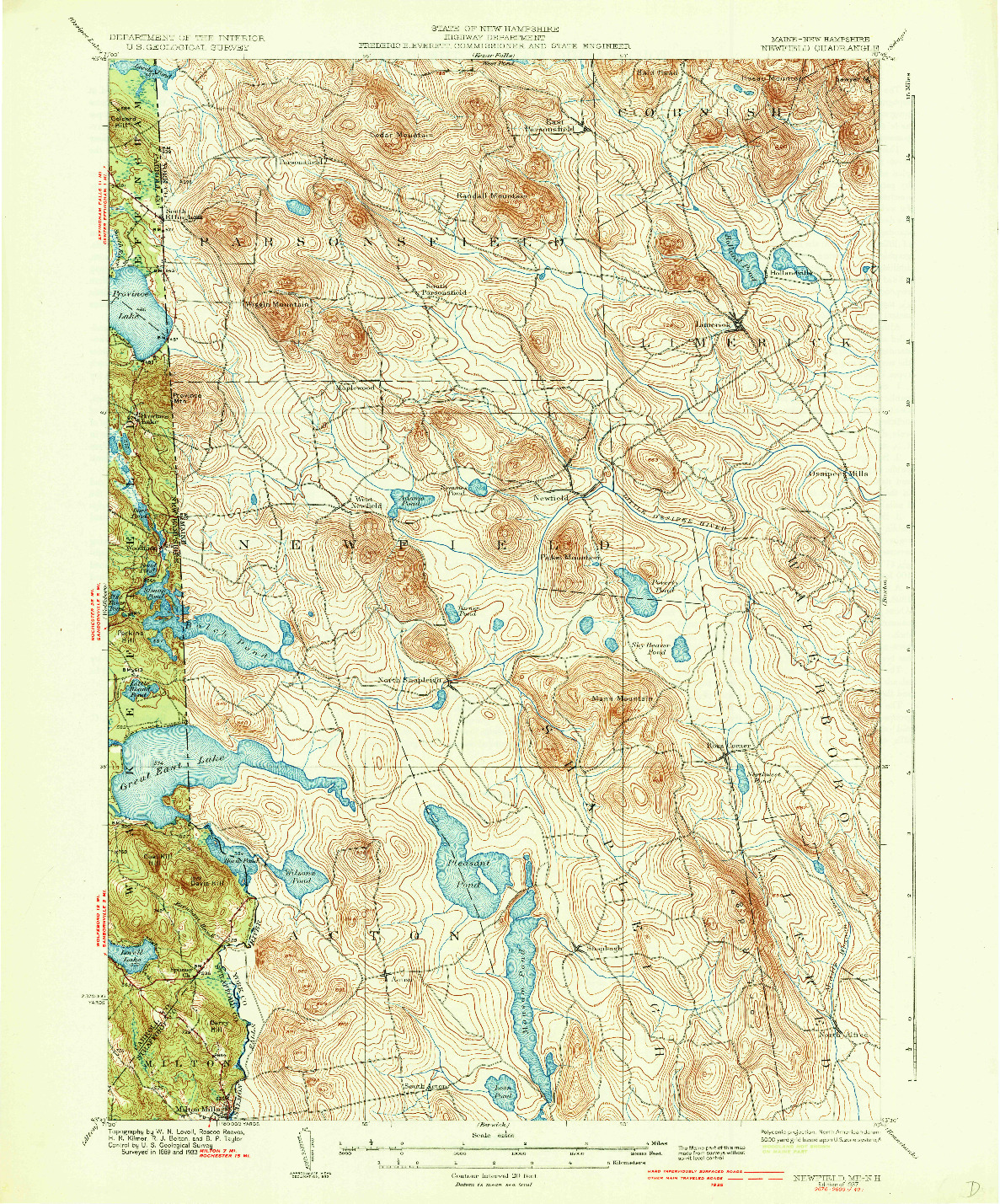 USGS 1:62500-SCALE QUADRANGLE FOR NEWFIELD, ME 1937