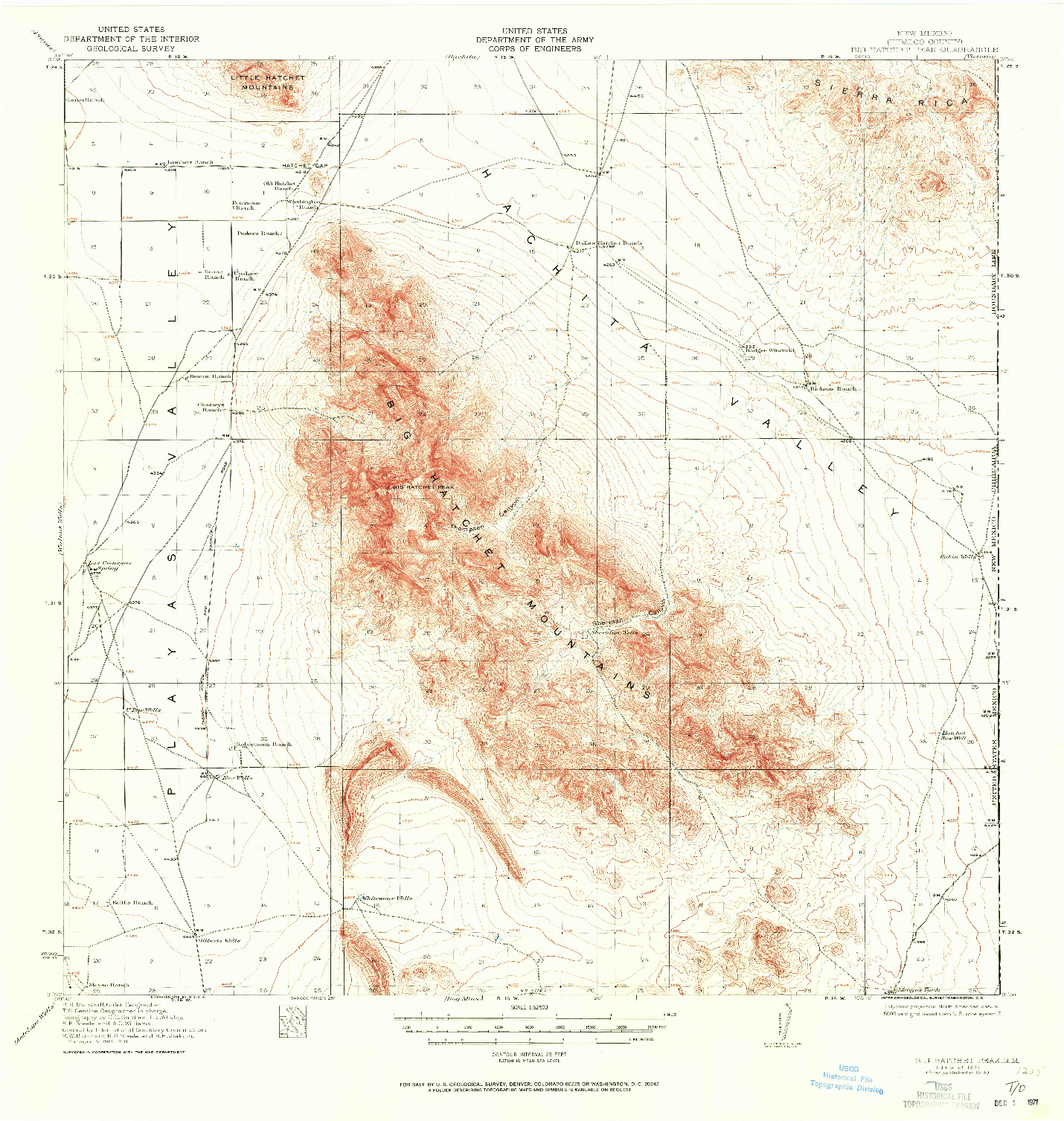 USGS 1:62500-SCALE QUADRANGLE FOR BIG HATCHET PEAK, NM 1918