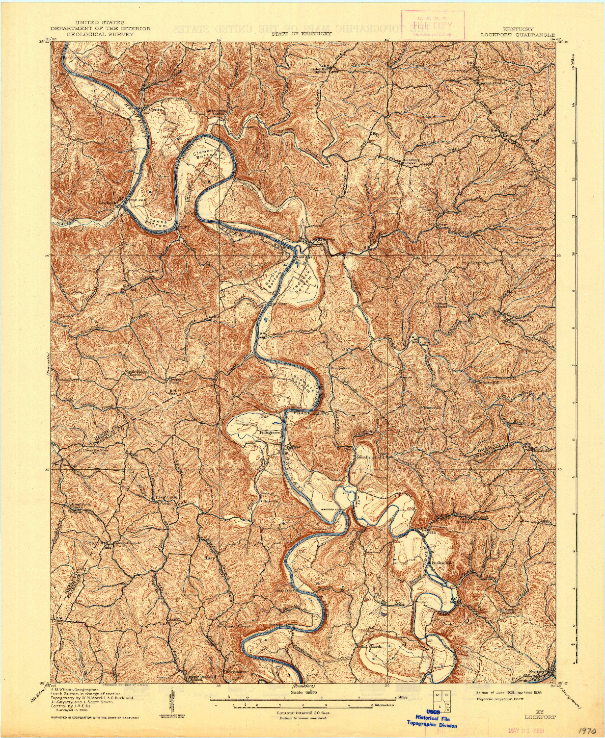 USGS 1:62500-SCALE QUADRANGLE FOR LOCKPORT, KY 1908