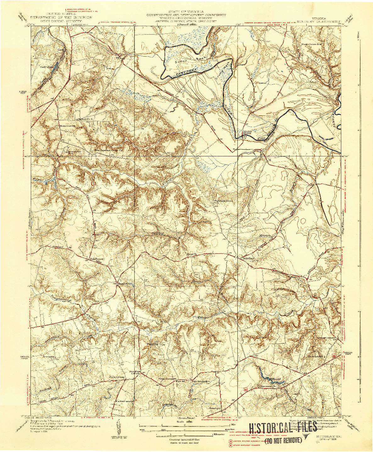 USGS 1:31680-SCALE QUADRANGLE FOR STUDLEY, VA 1938