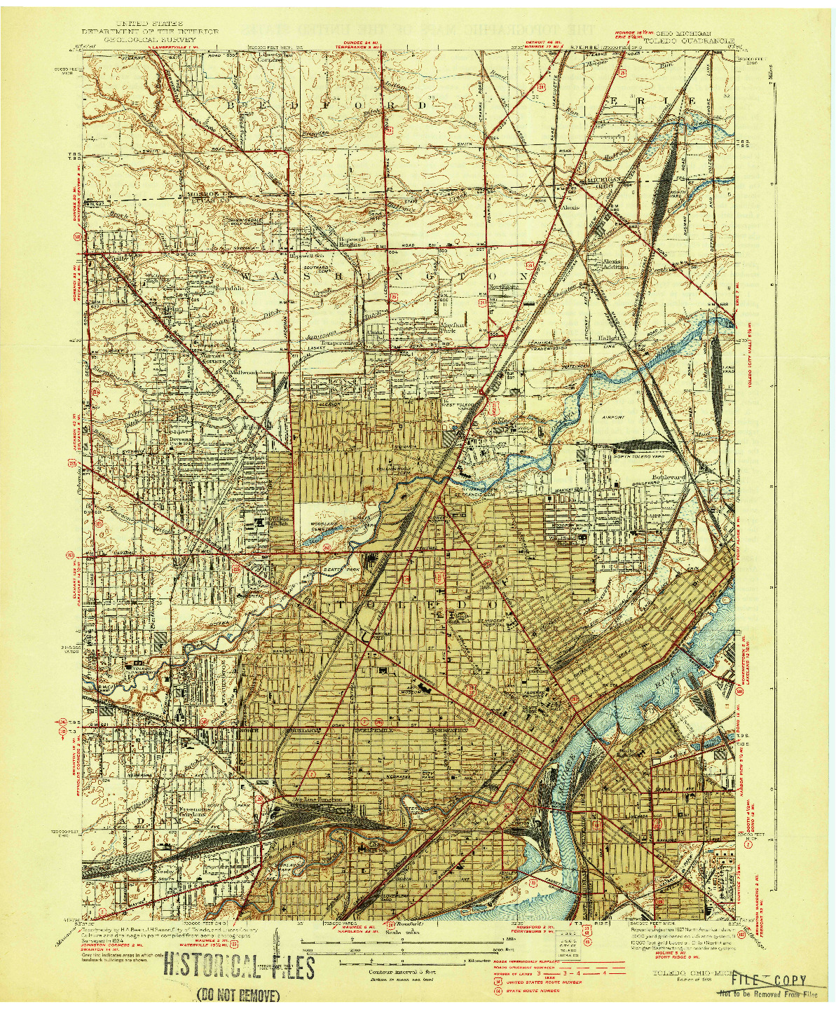 USGS 1:31680-SCALE QUADRANGLE FOR TOLEDO, OH 1938